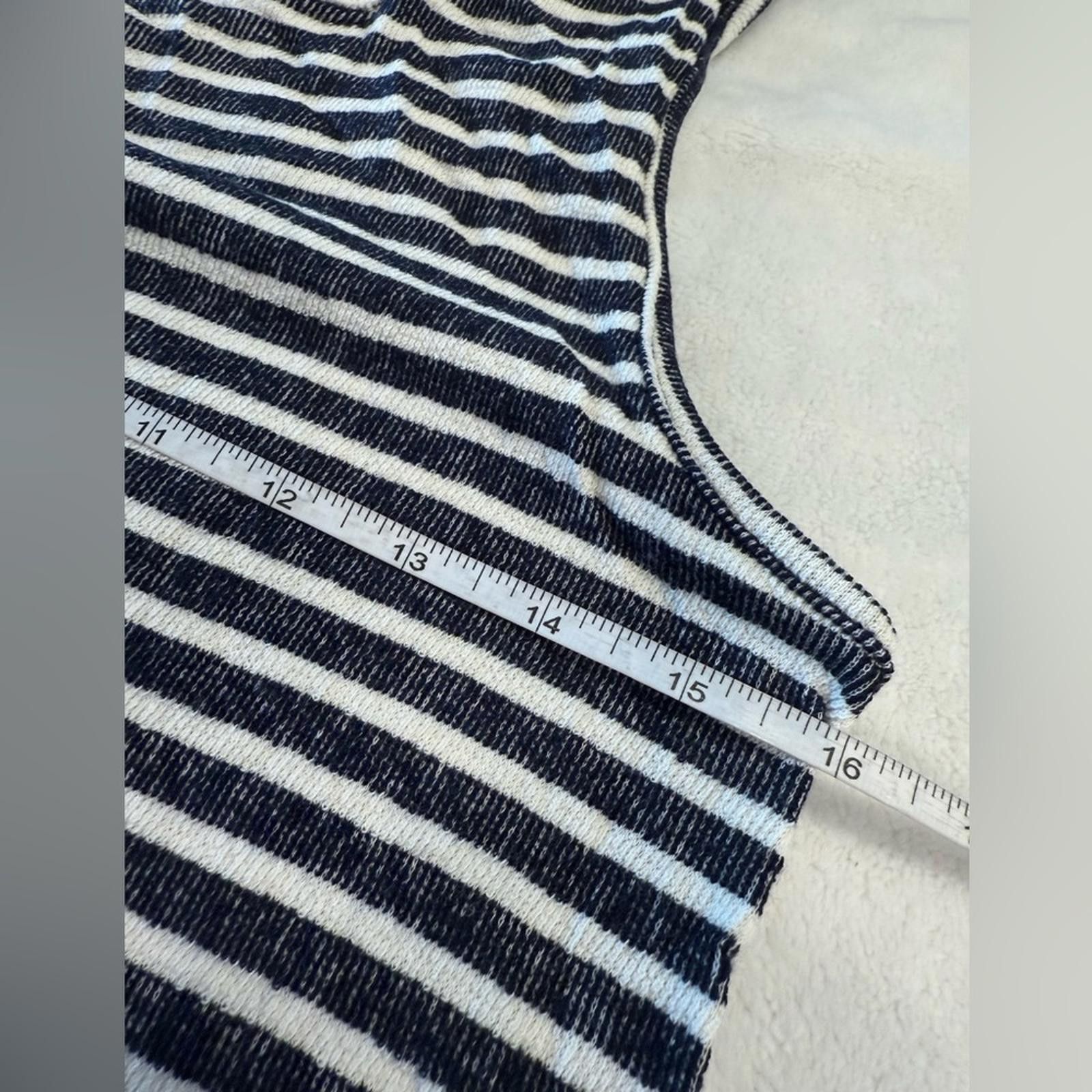 The Game Gaze black cream striped tank dress scoop neck ruffled XS Size XS / US 0-2 / IT 36-38 - 5 Thumbnail
