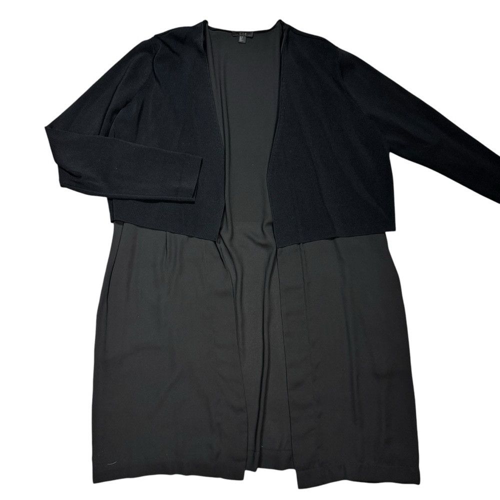 Cos COS Black Open Front Double Layer Sheer Bottom Cardigan Siz Size M / US 6-8 / IT 42-44 - 6 Thumbnail