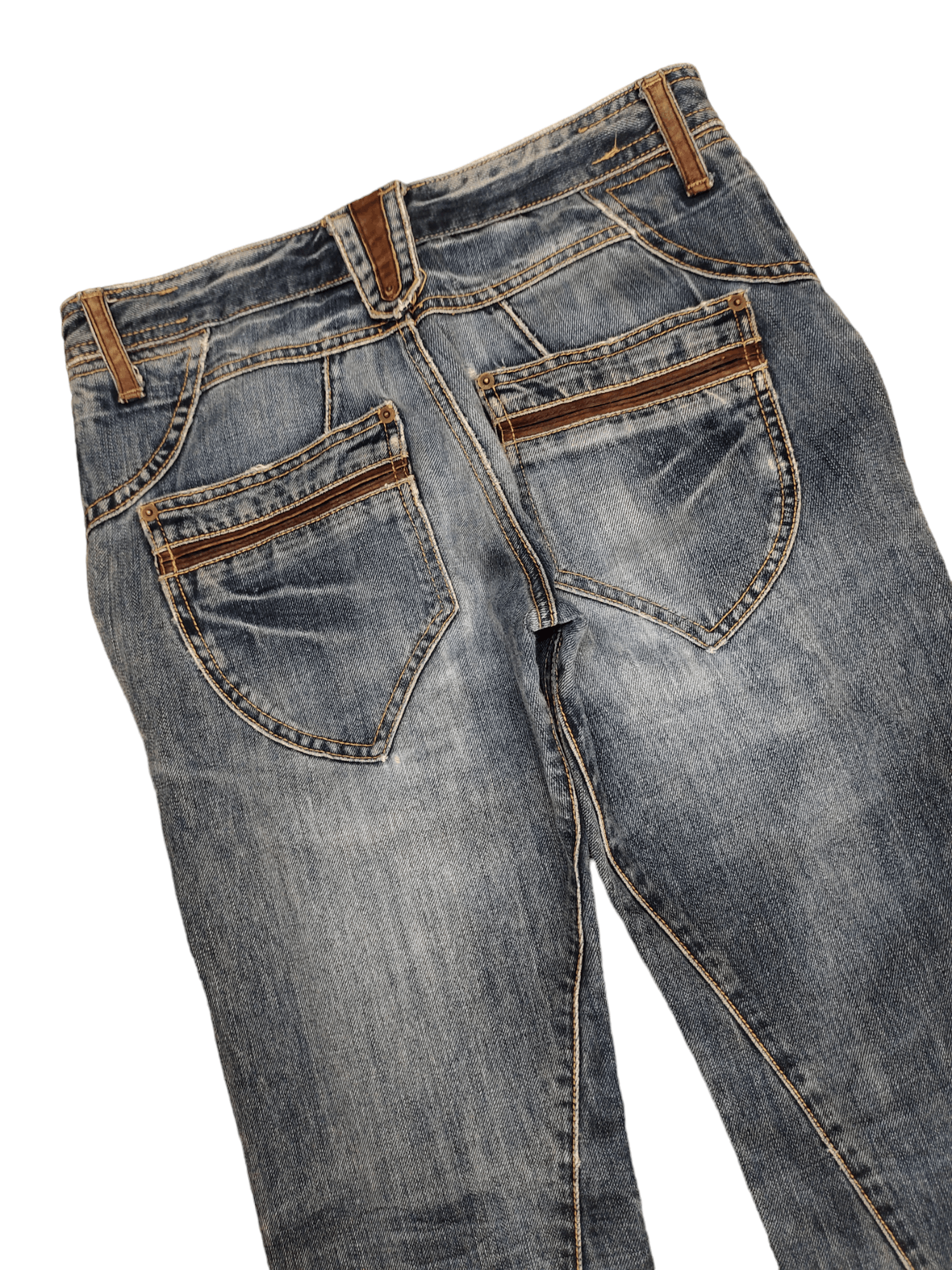 If Six Was Nine Flare Jeans Michel Klein Distress Faded Bootcut Y2k Street Size US 30 / EU 46 - 5 Thumbnail