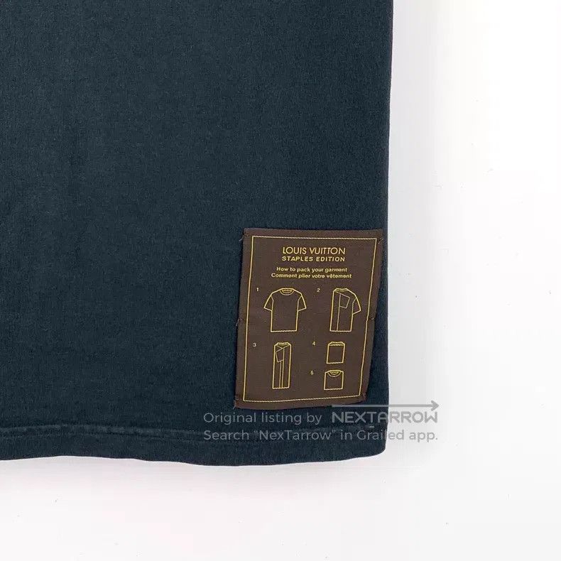 Louis Vuitton Louis Vuitton 24 Black Instructions Cotton Crew Neck Short Size US XL / EU 56 / 4 - 4 Thumbnail