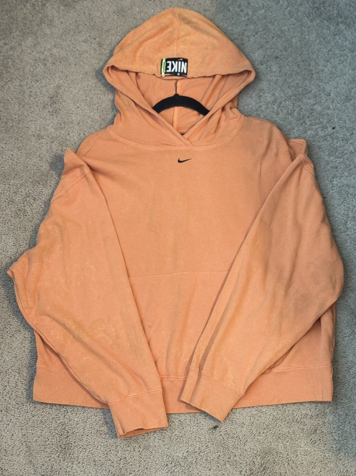 Nike Nike Orange Cropped Hoodie Women’s L Retro Washed Streetwear Size L / US 10 / IT 46 - 1 Thumbnail