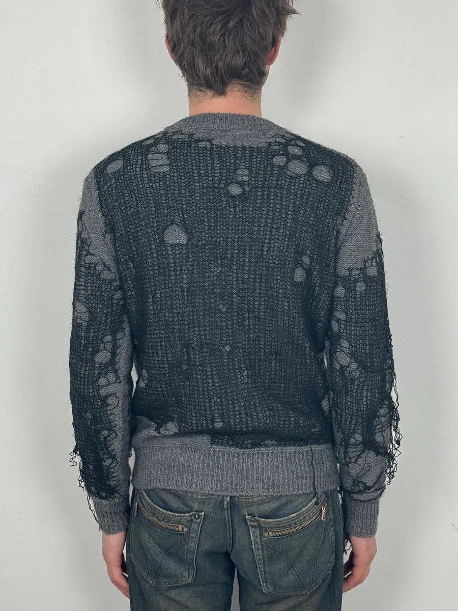 Diesel 2000s Diesel Spiderweb Destroyed Grey Wool Sweater Size US S / EU 44-46 / 1 - 3 Thumbnail