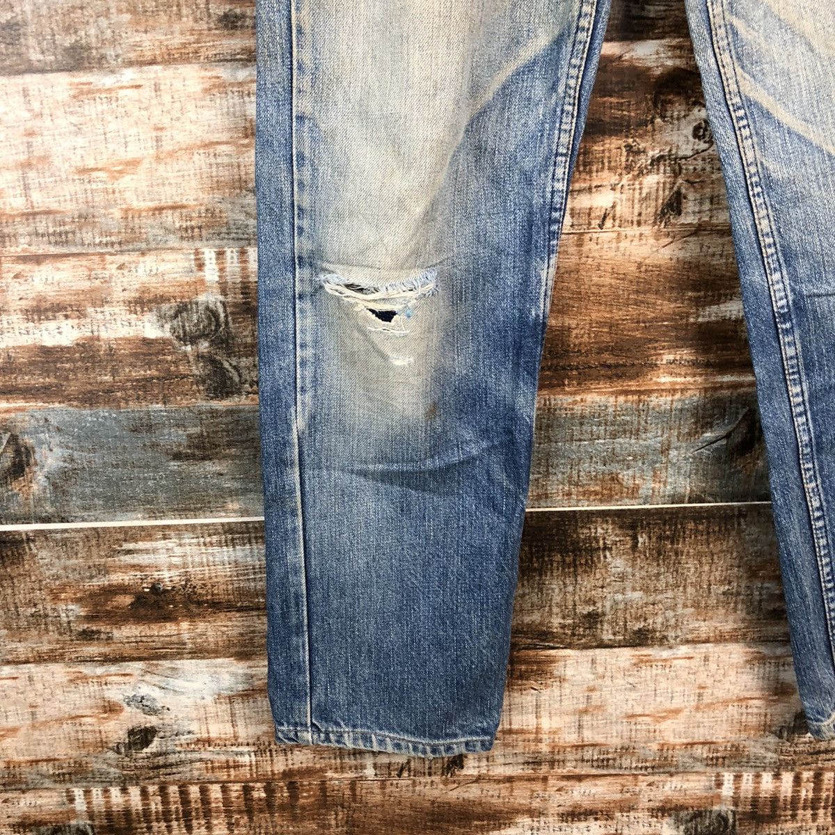 Levi's DLL Levis Blue ripped vintage Denim Pants #C240 Size US 27 - 9 Thumbnail