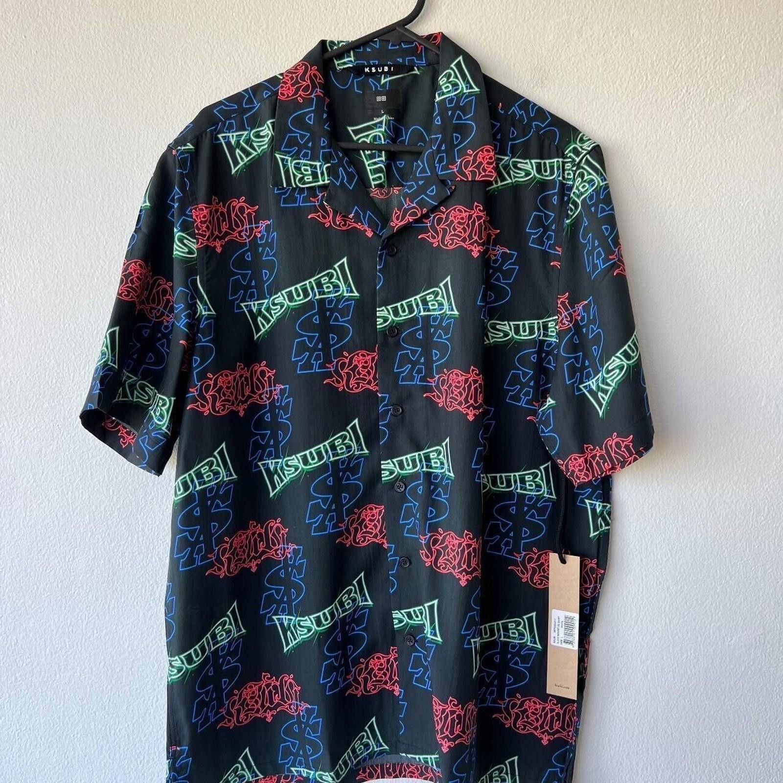 Ksubi new ksubi large l short sleeve shirt top resort black glow Size US L / EU 52-54 / 3 - 1 Thumbnail