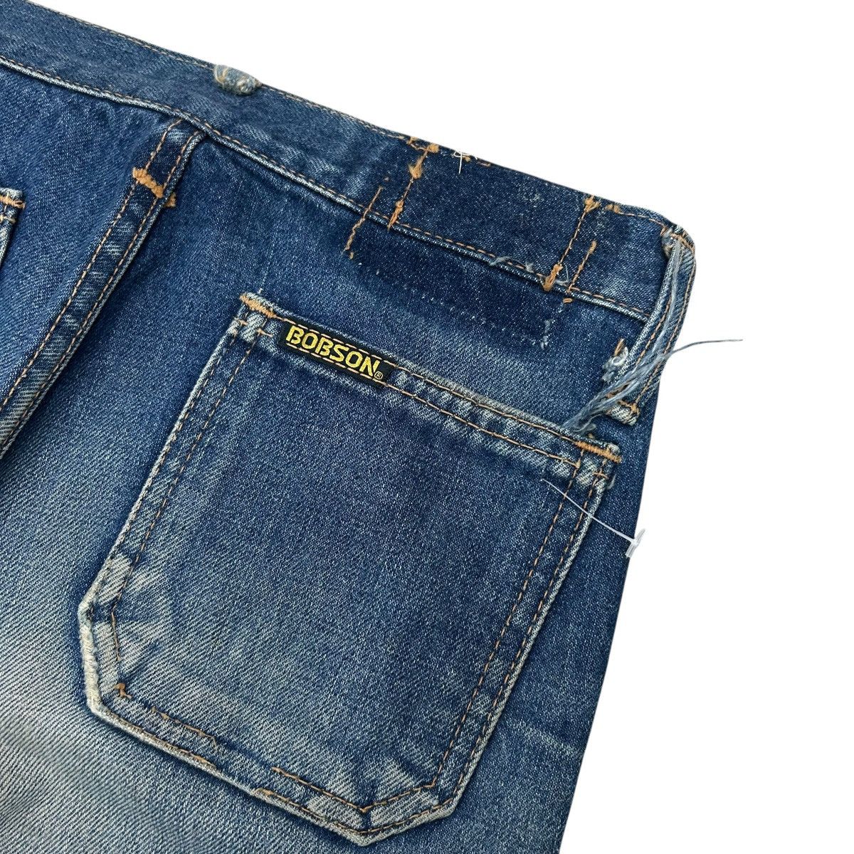 Tornado Mart 80s Bell Bottom Bobson Talon Blue Denim Size 27" / US 4 / IT 40 - 12 Thumbnail