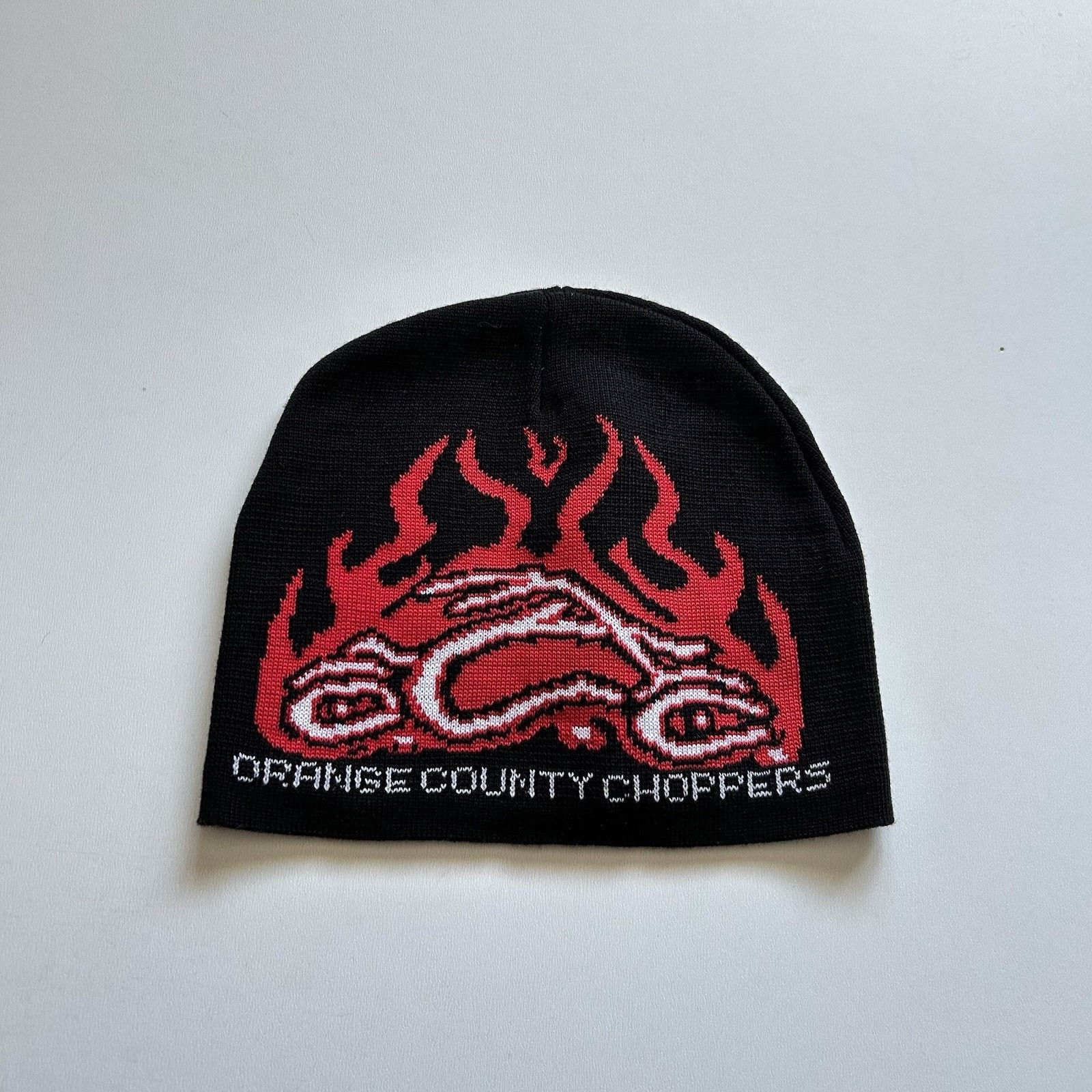 Vintage × West Coast Choppers Vintage Y2K Orange County Choppers Beanie Knit Hat 90s Flame Size ONE SIZE - 1 Thumbnail