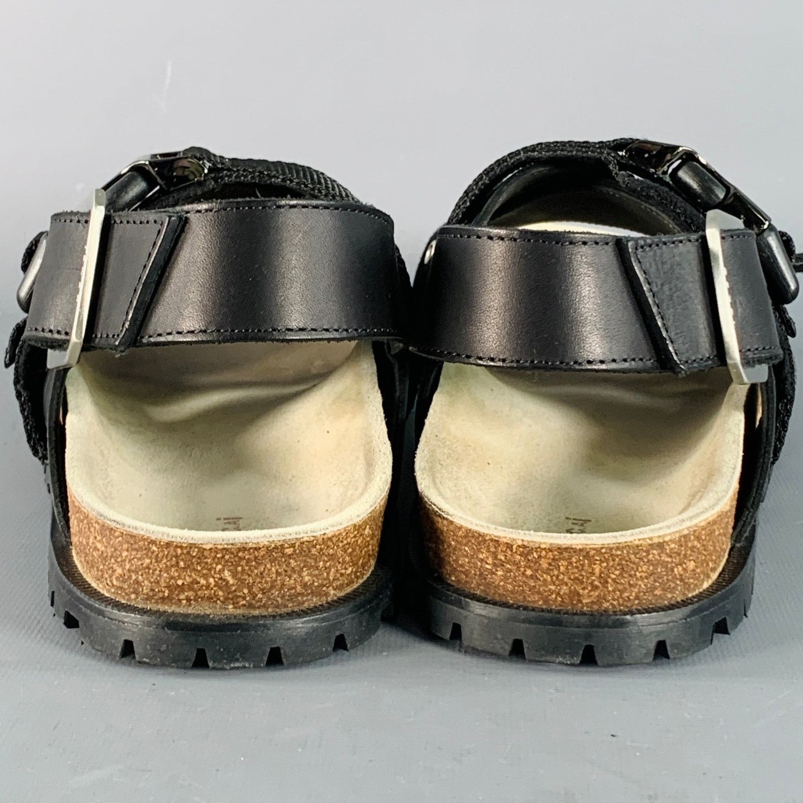 A.P.C. A.P.C. Jules Black Silver Leather Grommets Sandals Size US 11 / EU 44 - 4 Thumbnail