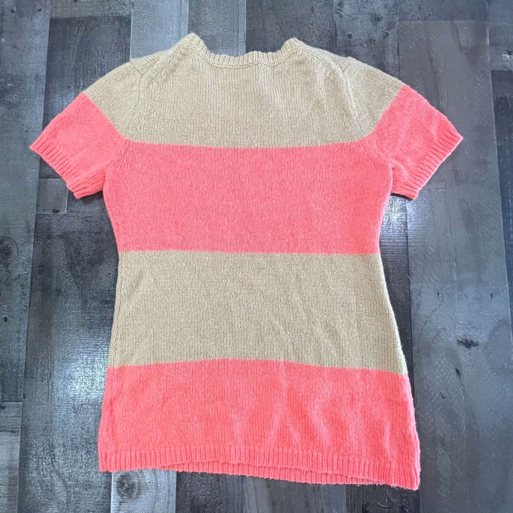Gap Gap Womens Small Pink Band Stripe Round Neck Short Sleeve Sweater Knit Size S / US 4 / IT 40 - 2 Thumbnail
