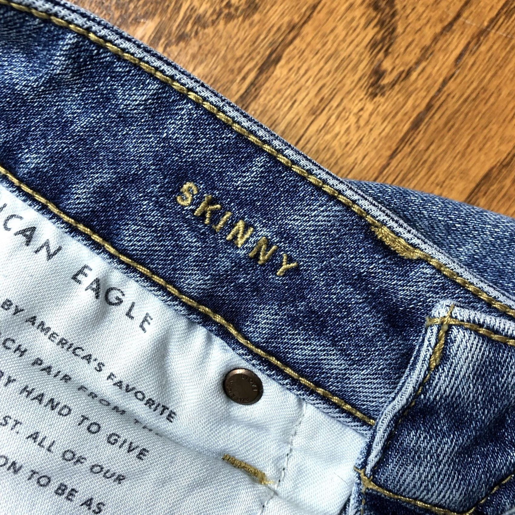American Eagle Outfitters American Eagle Outfitters Skinny Jeans Blue Denim Mens 31x32 Distressed Classic Size US 31 - 6 Thumbnail