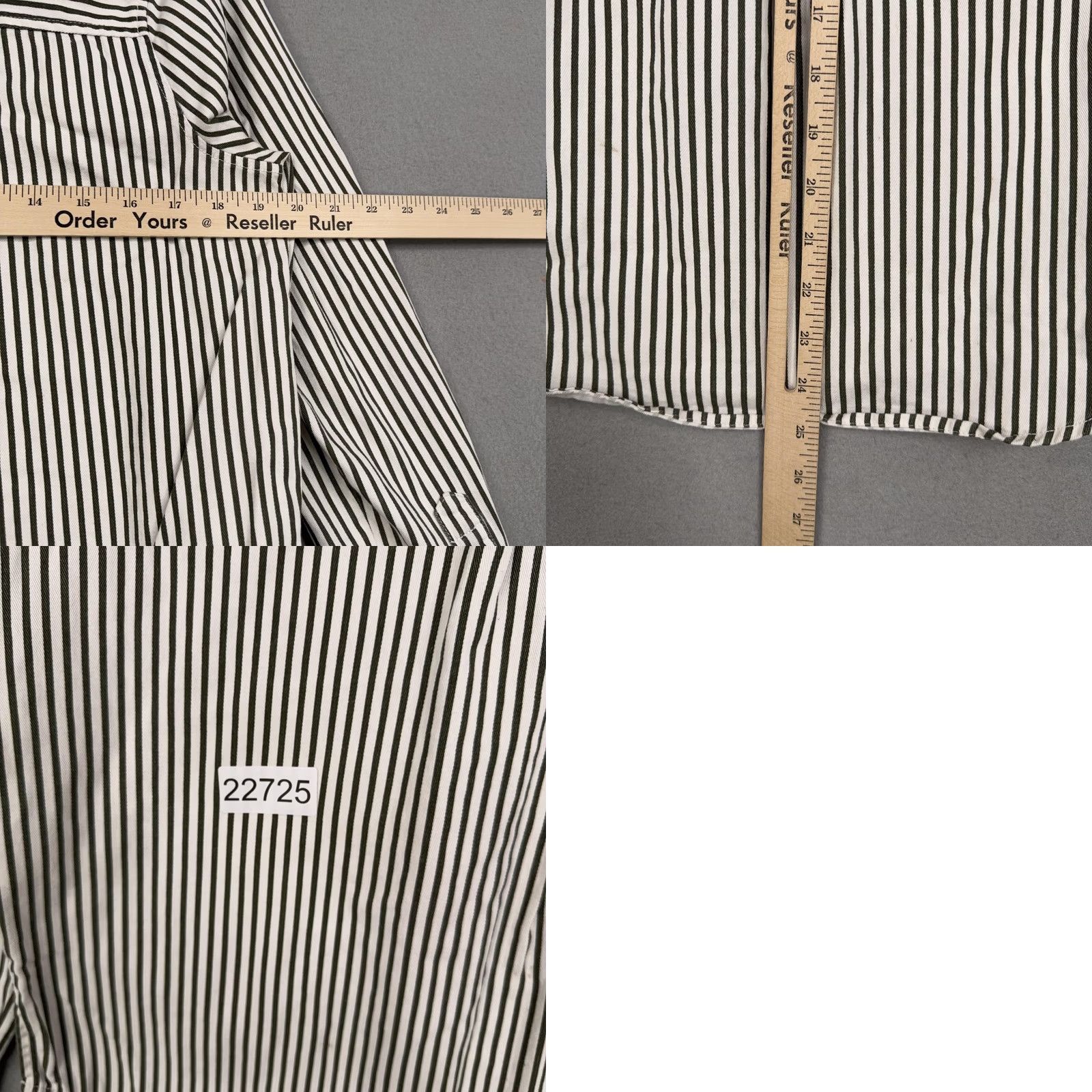 Lucky Brand Lucky Brand Shirt Womens Small White Green Stripe Button Front Long Sleeve Casual Denim Size S / US 4 / IT 40 - 9 Thumbnail