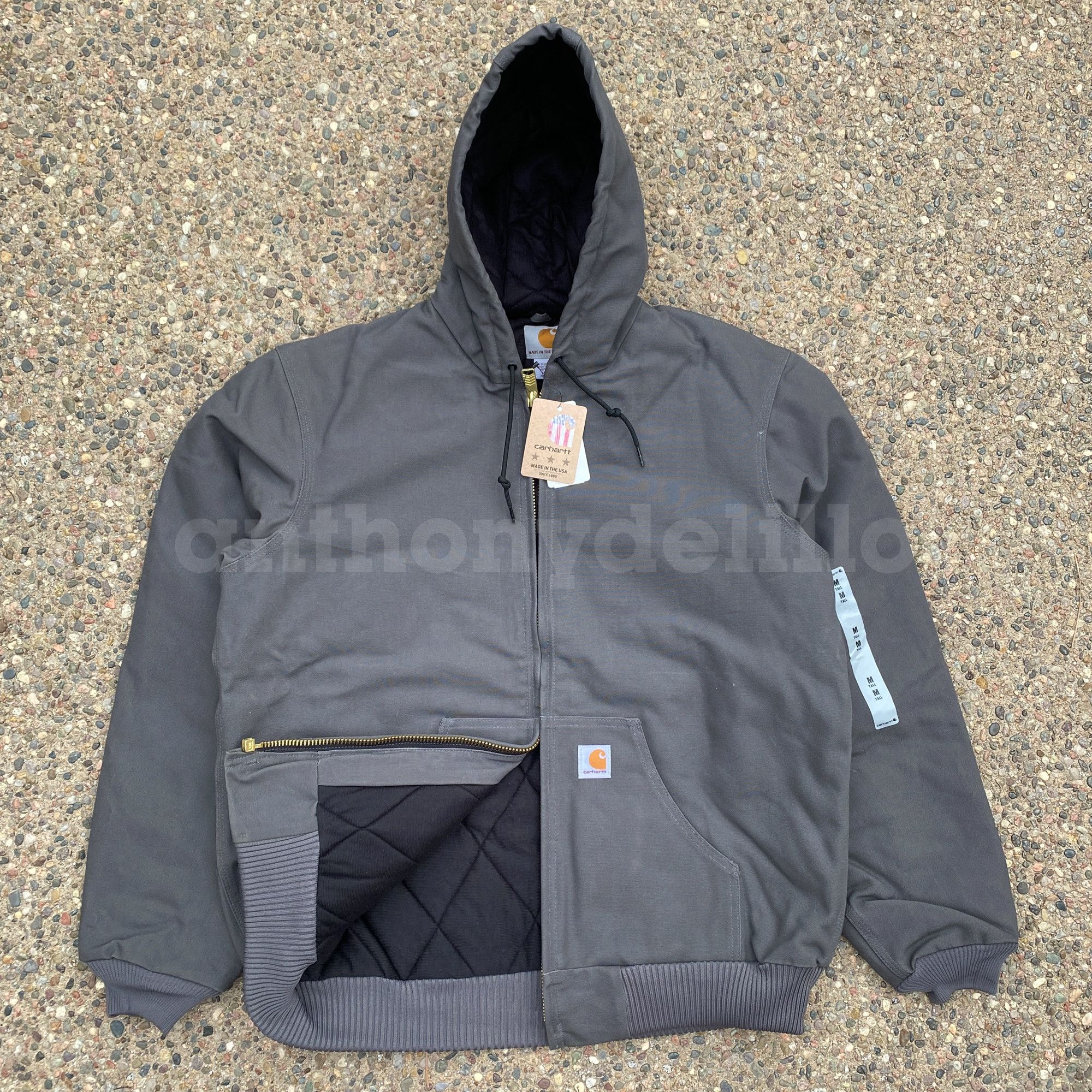 image of NWT Carhartt J140 Usa Made Duck Active Jacket Medium Tall in Gravel, Men's