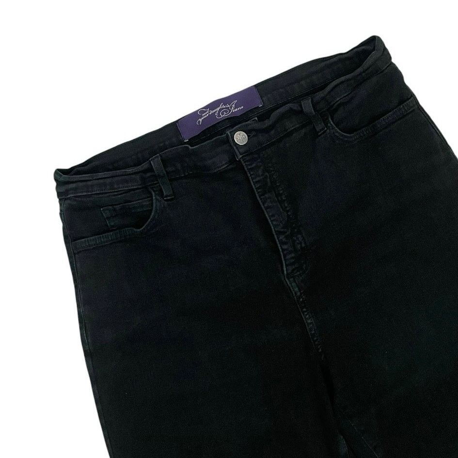 Vintage Not Your Daughter's Jeans Y2K Black Rhinestone Flare Jeans Size 36" / US 14 / IT 50 - 4 Thumbnail