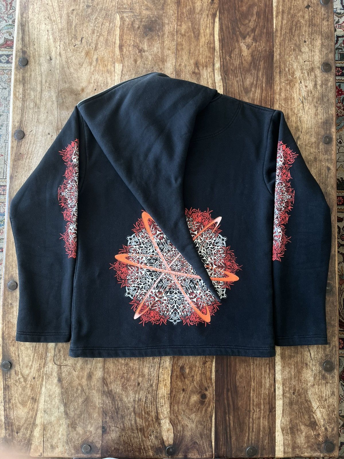 Fotus Early 2000s Ravewear Space Tribe Wizard Hoodie Black Red Size US L / EU 52-54 / 3 - 3 Thumbnail
