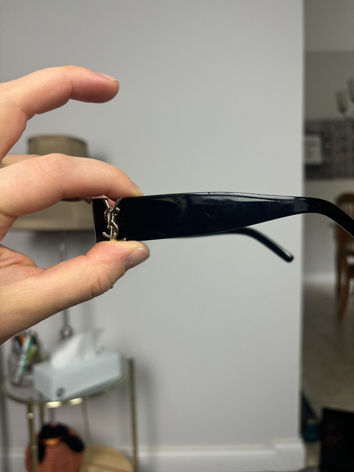 Yves Saint Laurent Saint Laurent Sunglasses SL M94 001 Shiny Black Frame Lens Size ONE SIZE - 7 Thumbnail