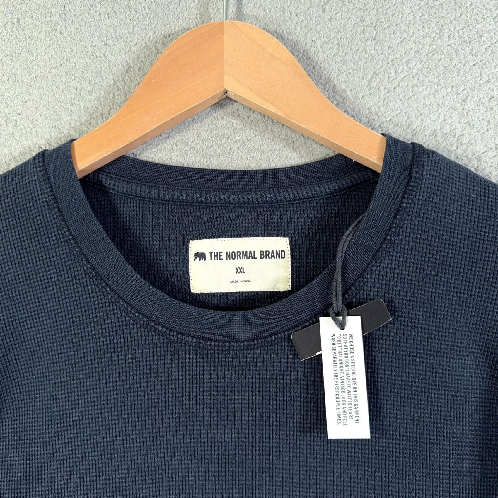 J Brand VINTAGE? No. The Normal Brand Waffle Knit Shirt Men 2XL Navy Long Sleeve Thermal Crewneck Size US XXL / EU 58 / 5 - 3 Thumbnail