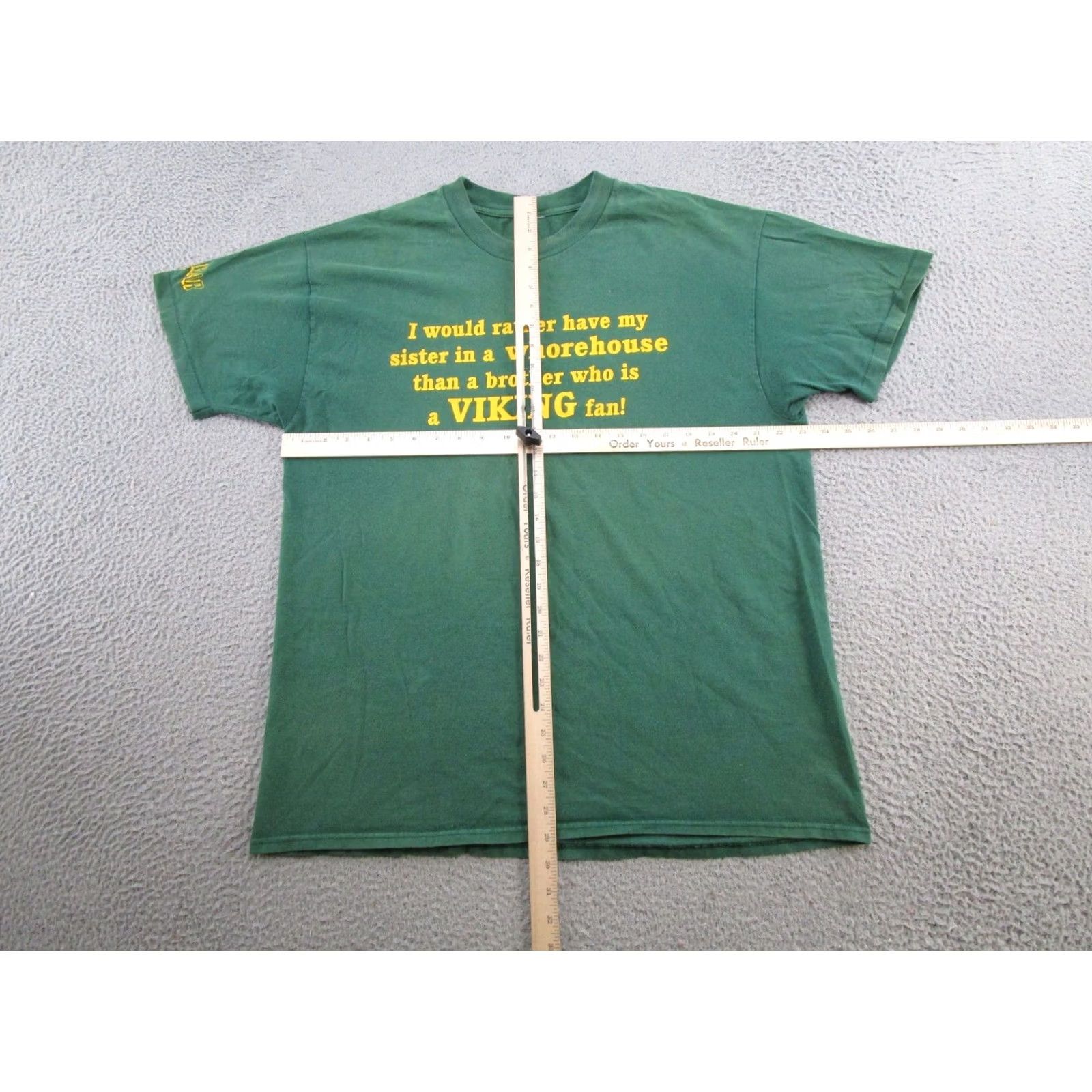 Vintage VTG 90s Vikings Parody Comedy Tee Shirt Whorehouse Bar Graphic Cotton Green L Mens Short Sleeve Crew Neck Shirt Size US L / EU 52-54 / 3 - 6 Thumbnail