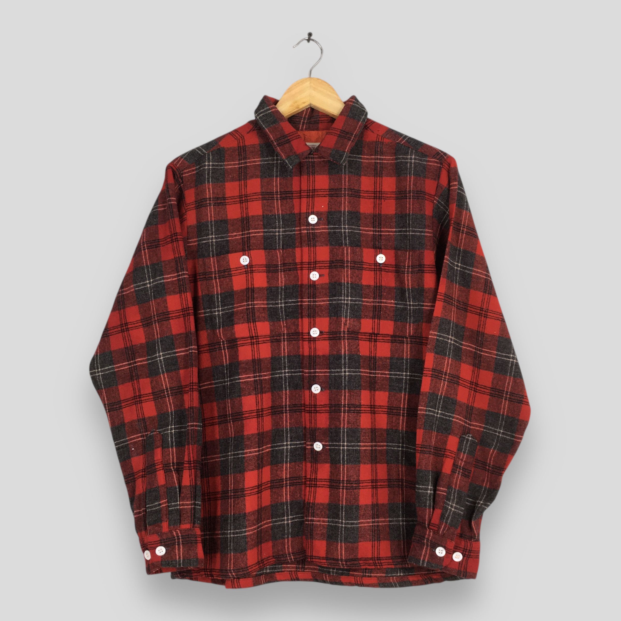 Vintage Vintage 1980s Tartan Checkered Red Flannel Shirt Medium Size US M / EU 48-50 / 2 - 1 Thumbnail
