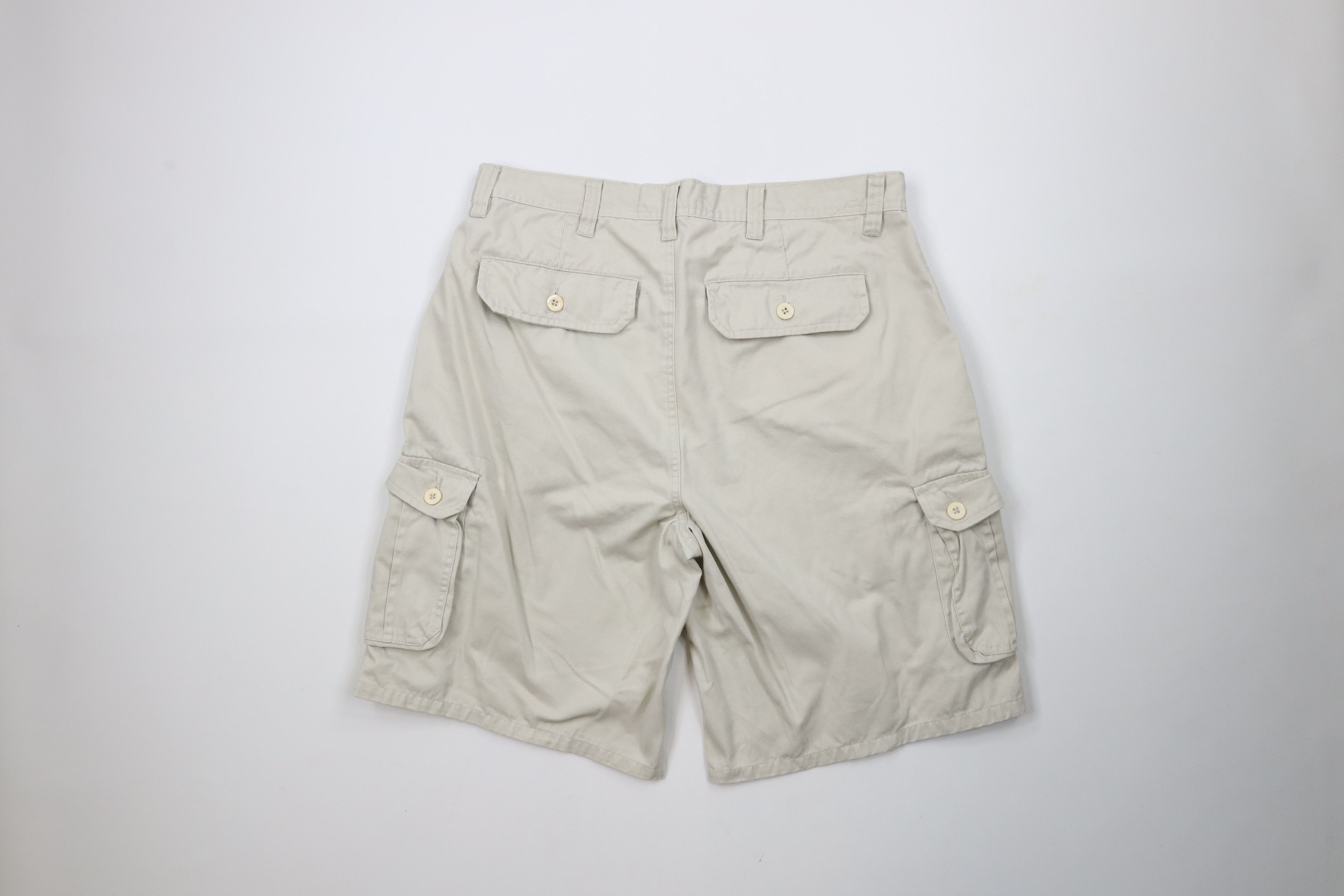 Vintage Vintage 90s Streetwear Baggy Fit Cargo Shorts Beige Cotton Size US 36 / EU 52 - 8 Thumbnail