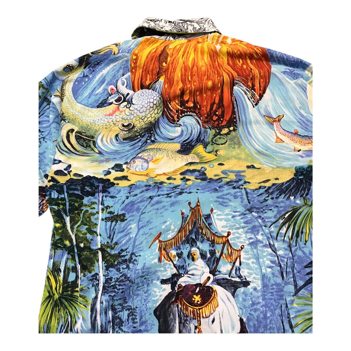 Art Comes First × La Martina 90s Luna Martino Full Print Fish And Man Button Shirt Size US M / EU 48-50 / 2 - 8 Thumbnail