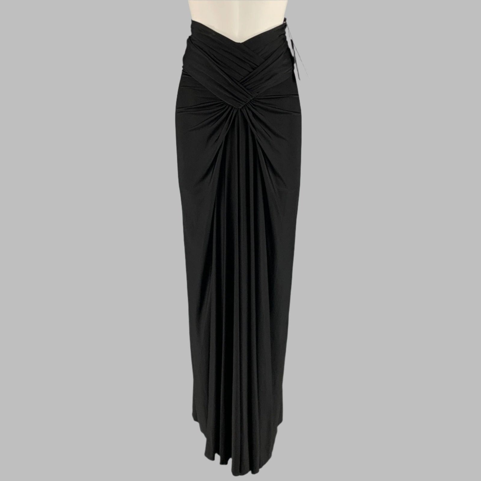 Saint Laurent Paris SAINT LAURENT Size 2 Black Jersey Long Skirt Size 25" / US 0 / IT 36 - 1 Thumbnail