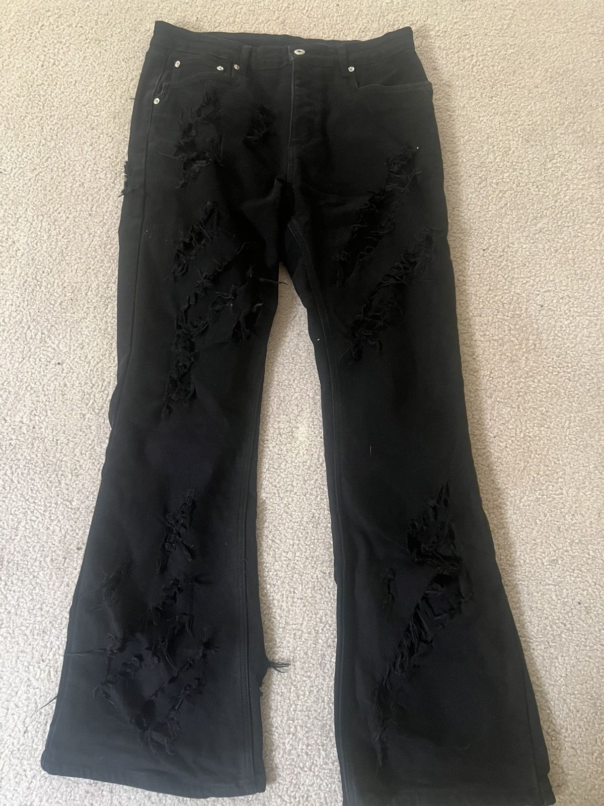 Other Black shredded jeans Size US 34 / EU 50 - 1 Thumbnail