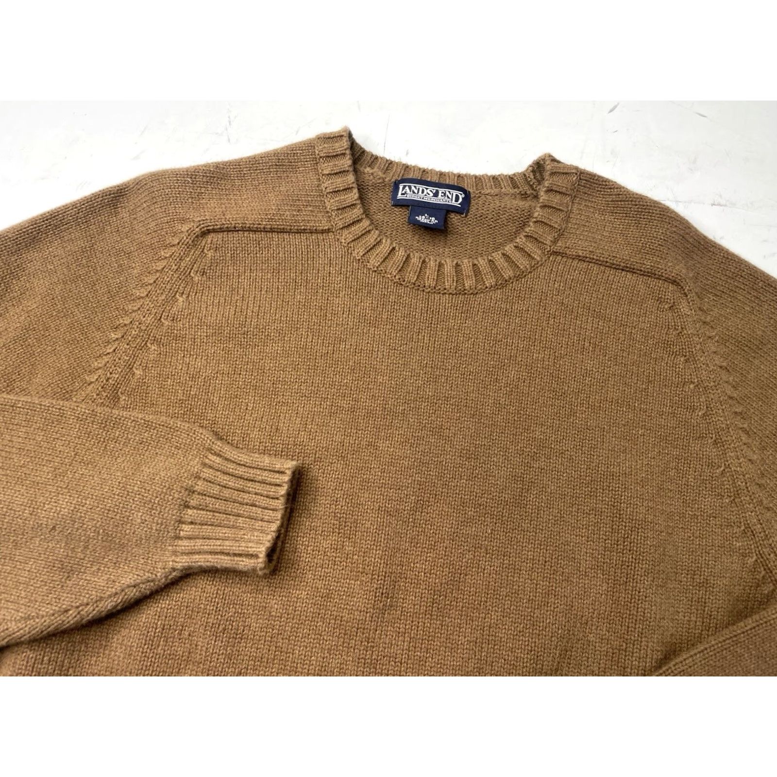 Lands' End Lands' End Knit Sweater Brown Pullover Crewneck 100% Cotton Japan Large Womens Sweater Pullover Breathable Crew Neck Regular Size L Size L / US 10 / IT 46 - 2 Thumbnail