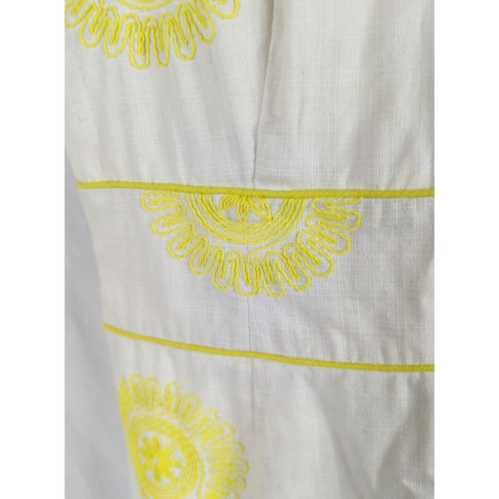 Boden Boden Sheath Dress womens Size 2 Petite sleeveless cotton zip embroidered White Yellow Size XS / US 0-2 / IT 36-38 - 4 Thumbnail