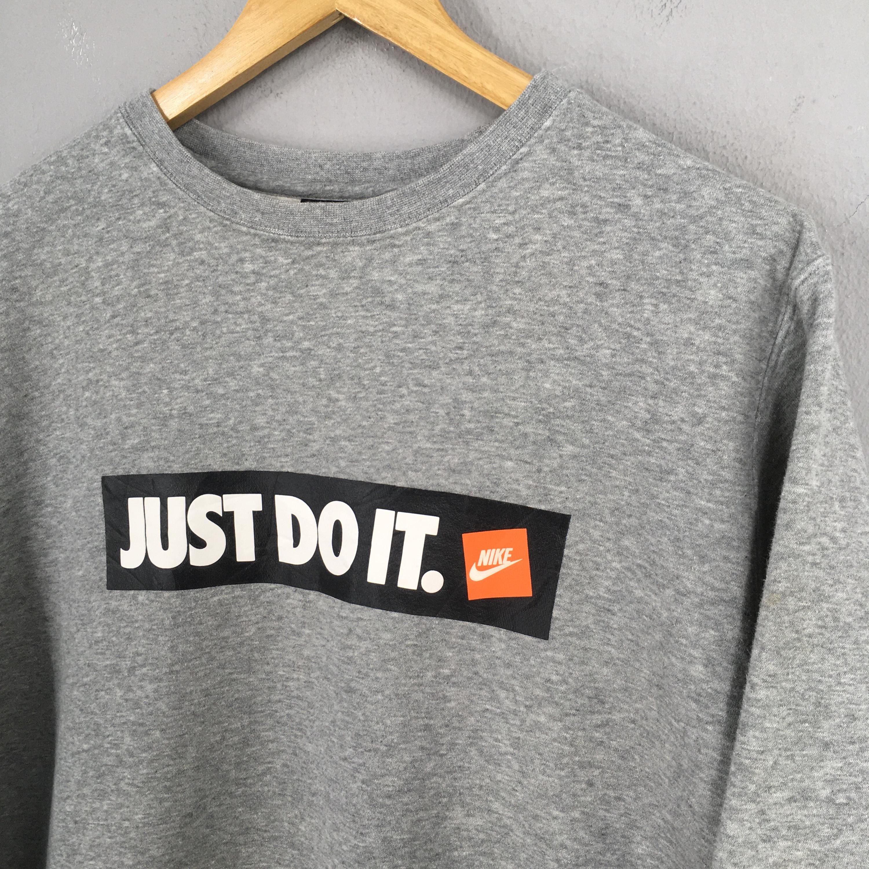 Nike Vintage Y2K Nike Just Do It Gray Sweatshirt Large Size US L / EU 52-54 / 3 - 3 Thumbnail