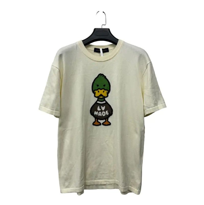 Louis Vuitton Louis Vuitton White Men's T-Shirt with Graphic 0089 Size US M / EU 48-50 / 2 - 1 Thumbnail