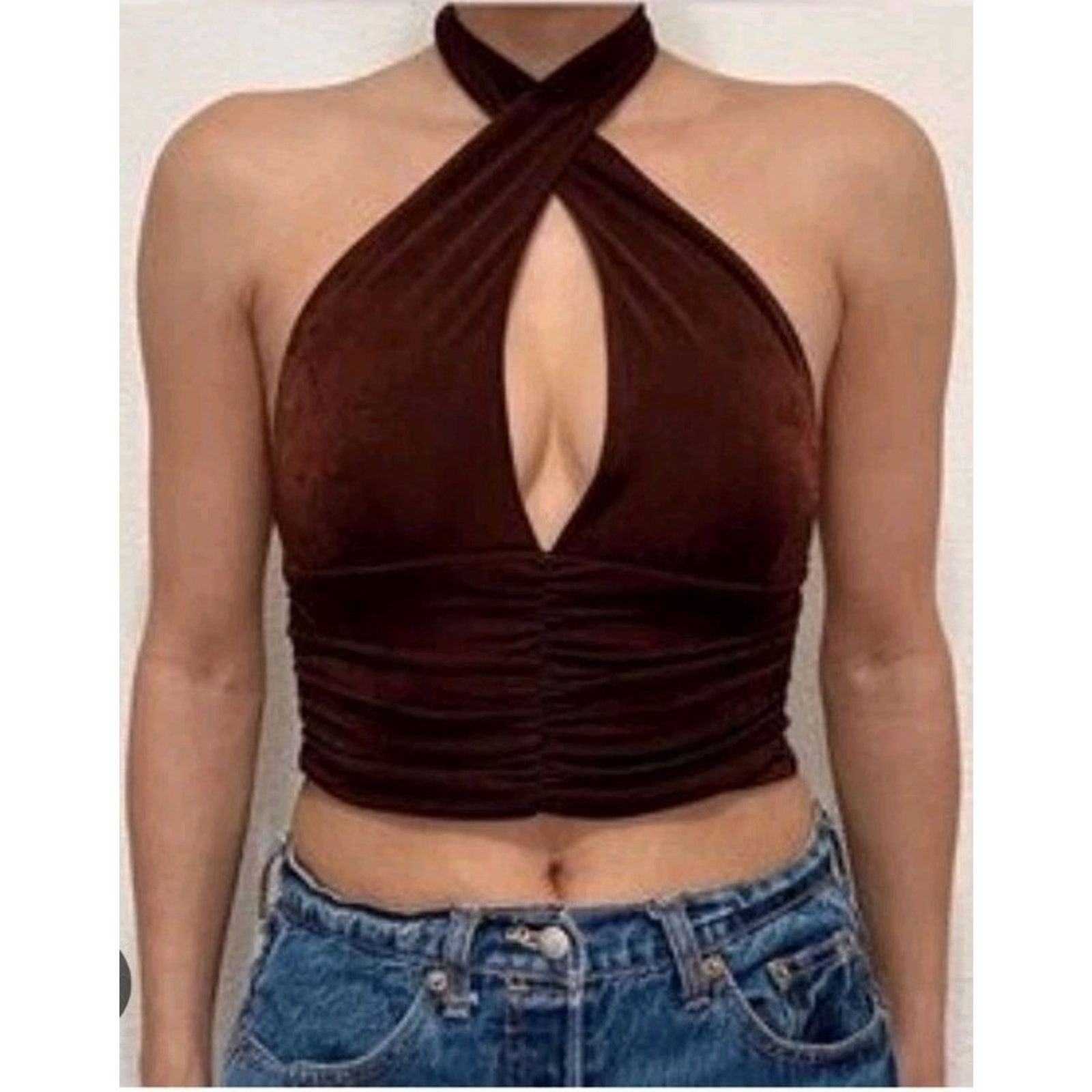 Vintage Y2K Mixed Threads Metallic Crop Top Unisex Grunge 90s Rave Size XL / US 12-14 / IT 48-50 - 1 Thumbnail