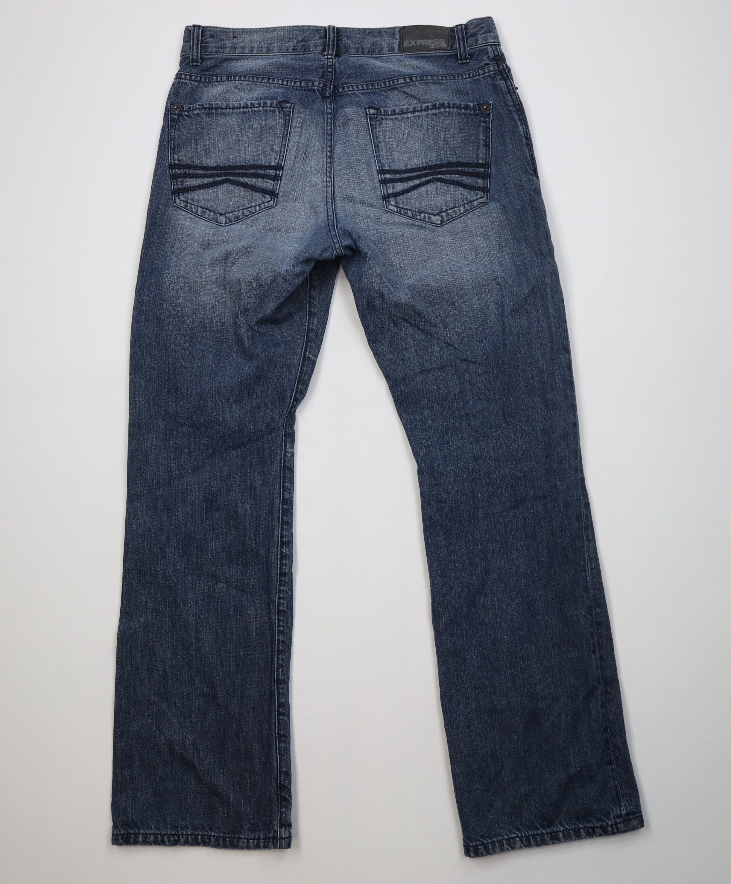 Express Vintage Y2K Express Kingston Boot Cut Wide Leg Jeans Blue Size US 34 / EU 50 - 10 Thumbnail