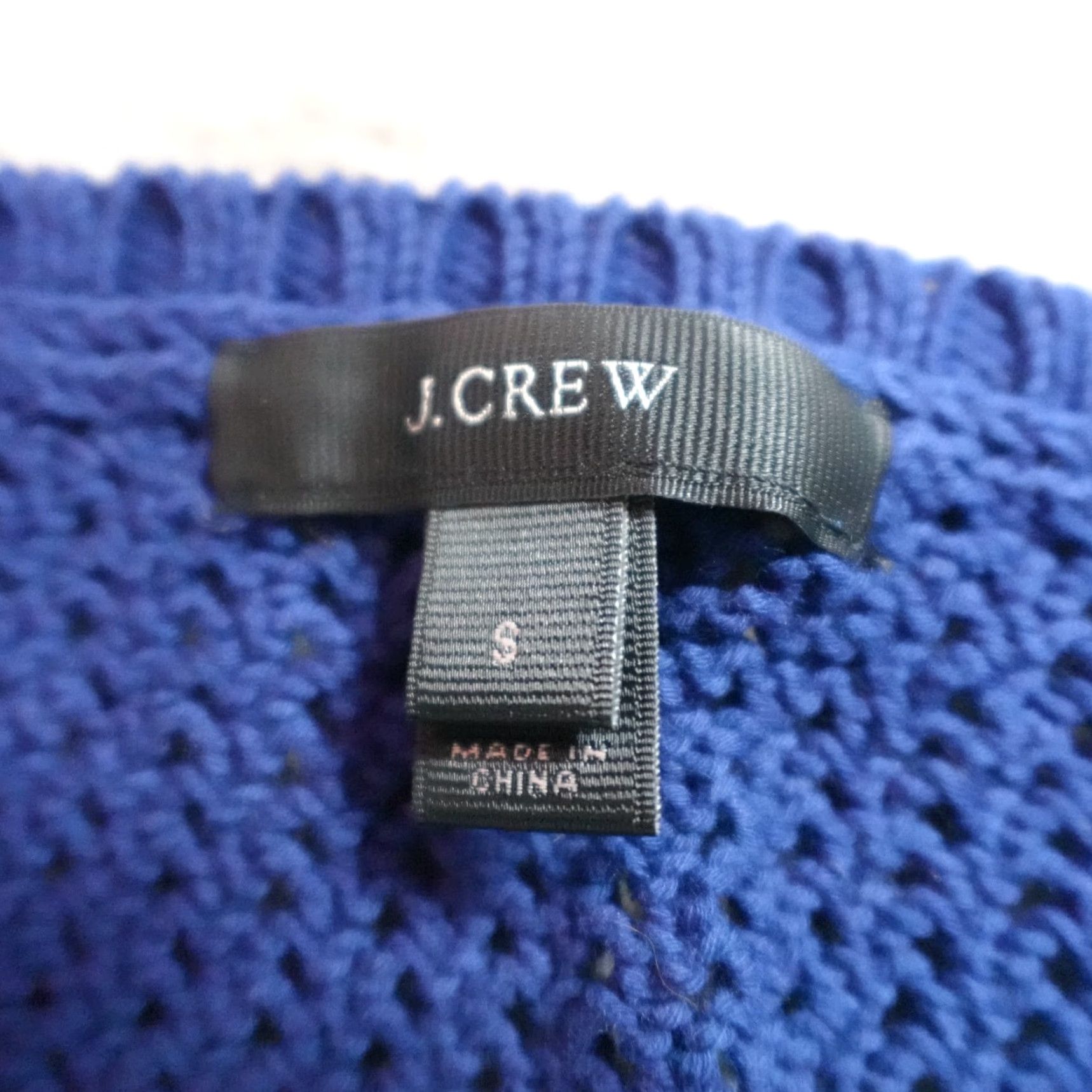 J.Crew J.CREW Sweater Womens Crew Neck 3/4 Sleeve Small Blue Open Chunky Knit Pullover A7981 Size S / US 4 / IT 40 - 3 Thumbnail