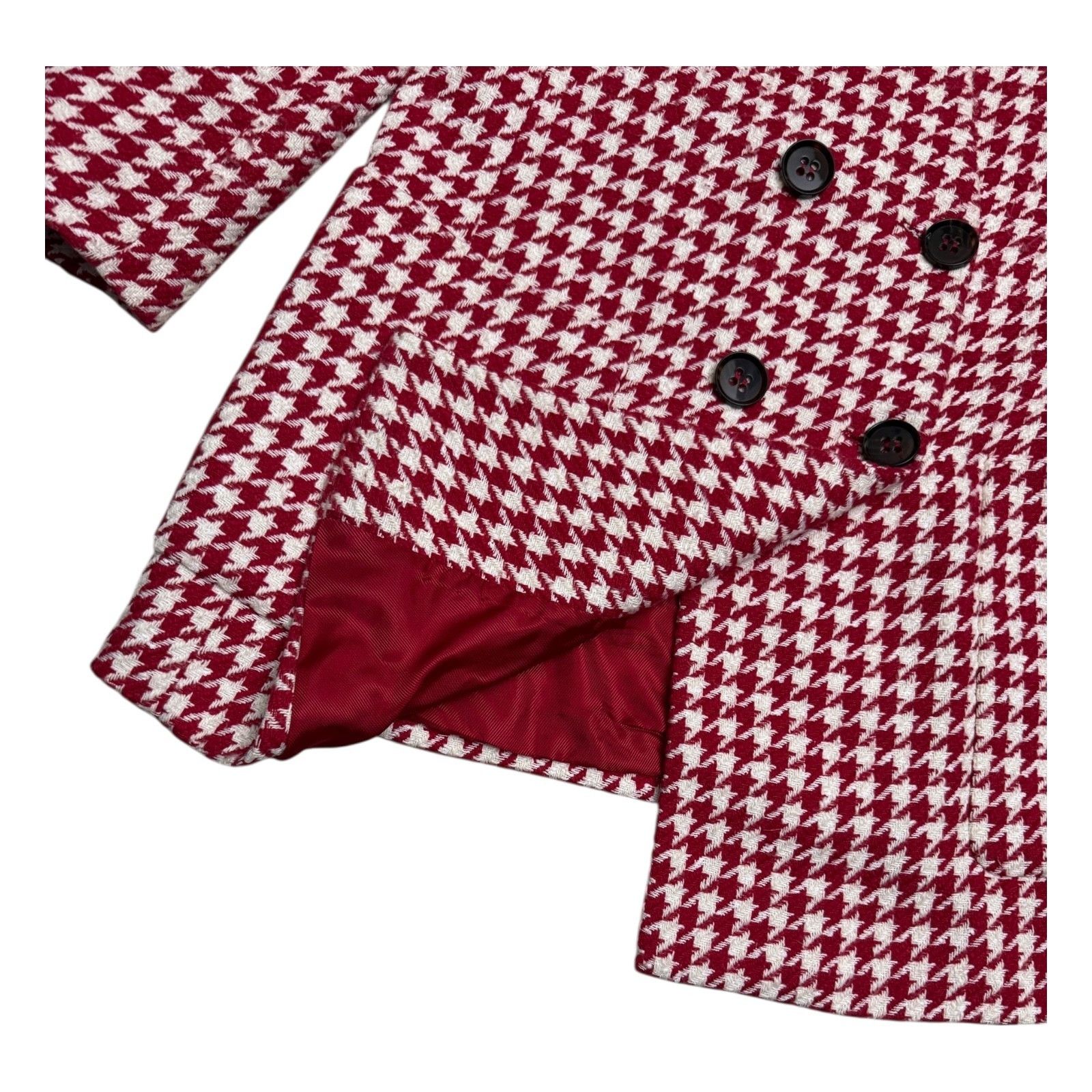Zara ZARA Houndstooth Blazer Red Designer Business Jacket Large Size L / US 10 / IT 46 - 5 Thumbnail