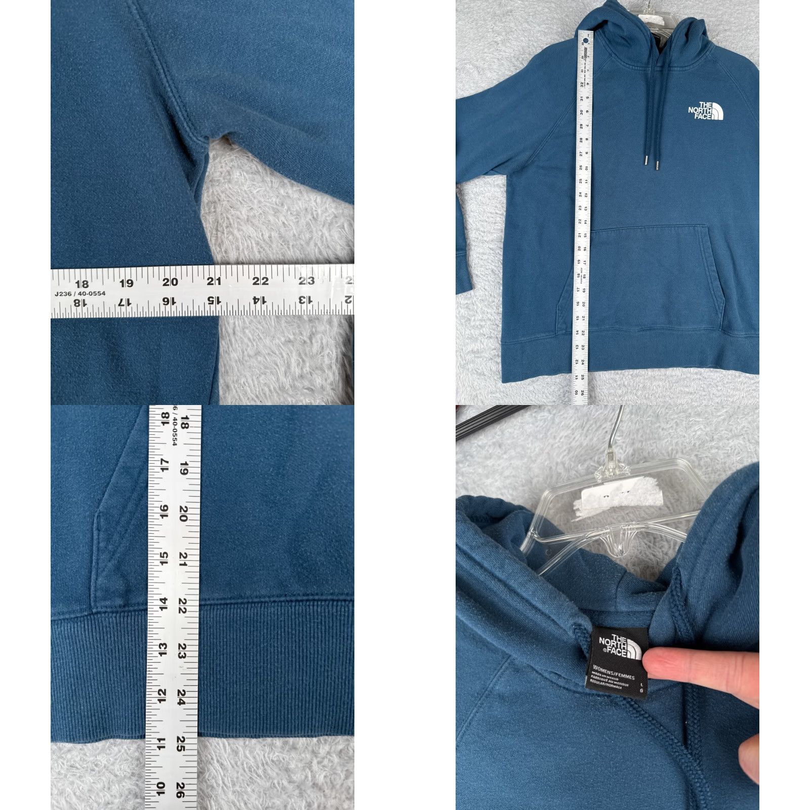 The North Face The North Face Hoodie Women L Blue Pullover Jersey Cotton Fabric Logo Casual Activewear Size L / US 10 / IT 46 - 8 Thumbnail