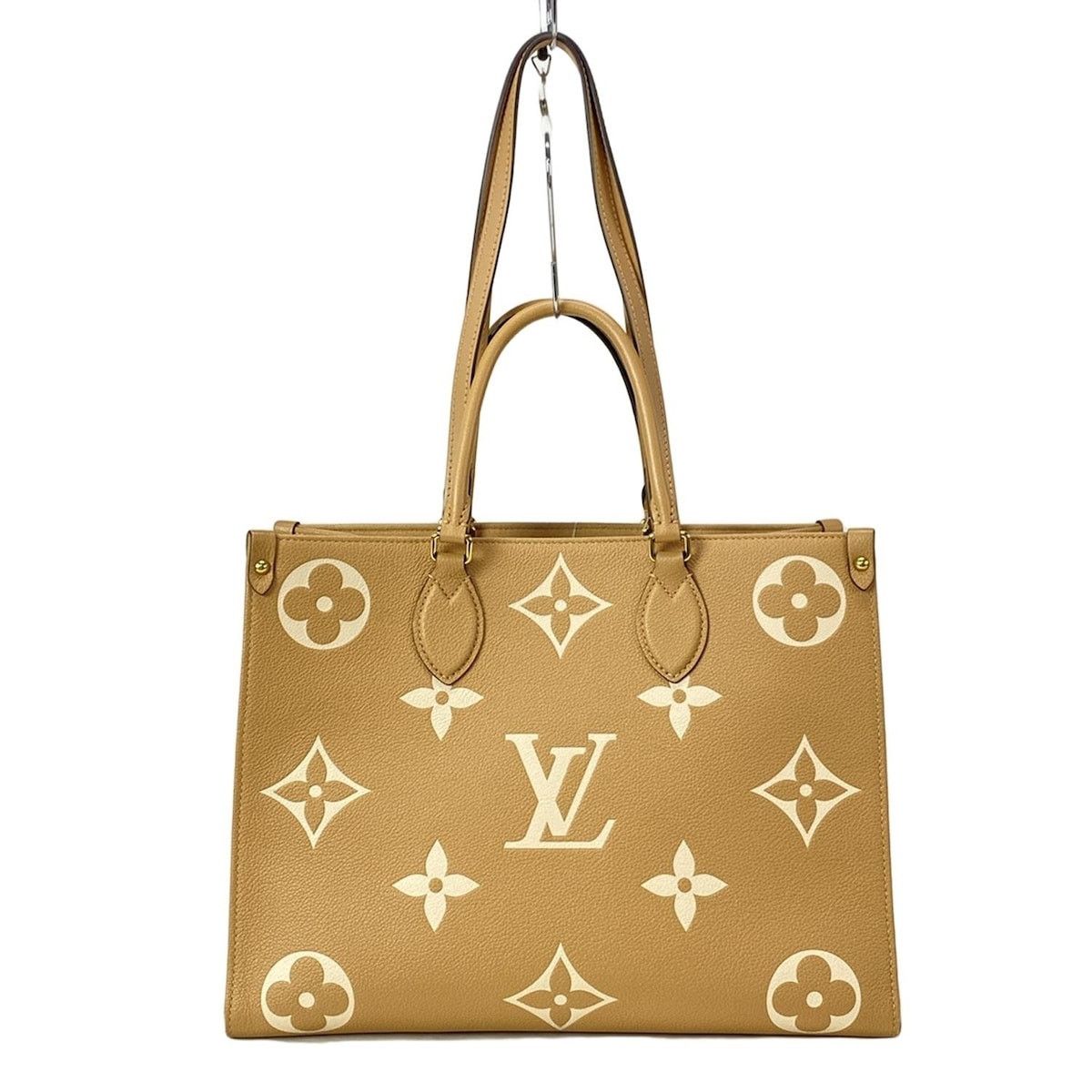 Louis Vuitton Onthego Mm Bicolor Monogram Amplant Tote Bag in Beige, Women's