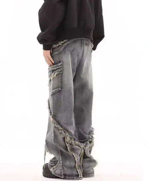 VIBE Retro ruined whiskering design washed distressed jeans Size US 30 / EU 46 - 7 Thumbnail