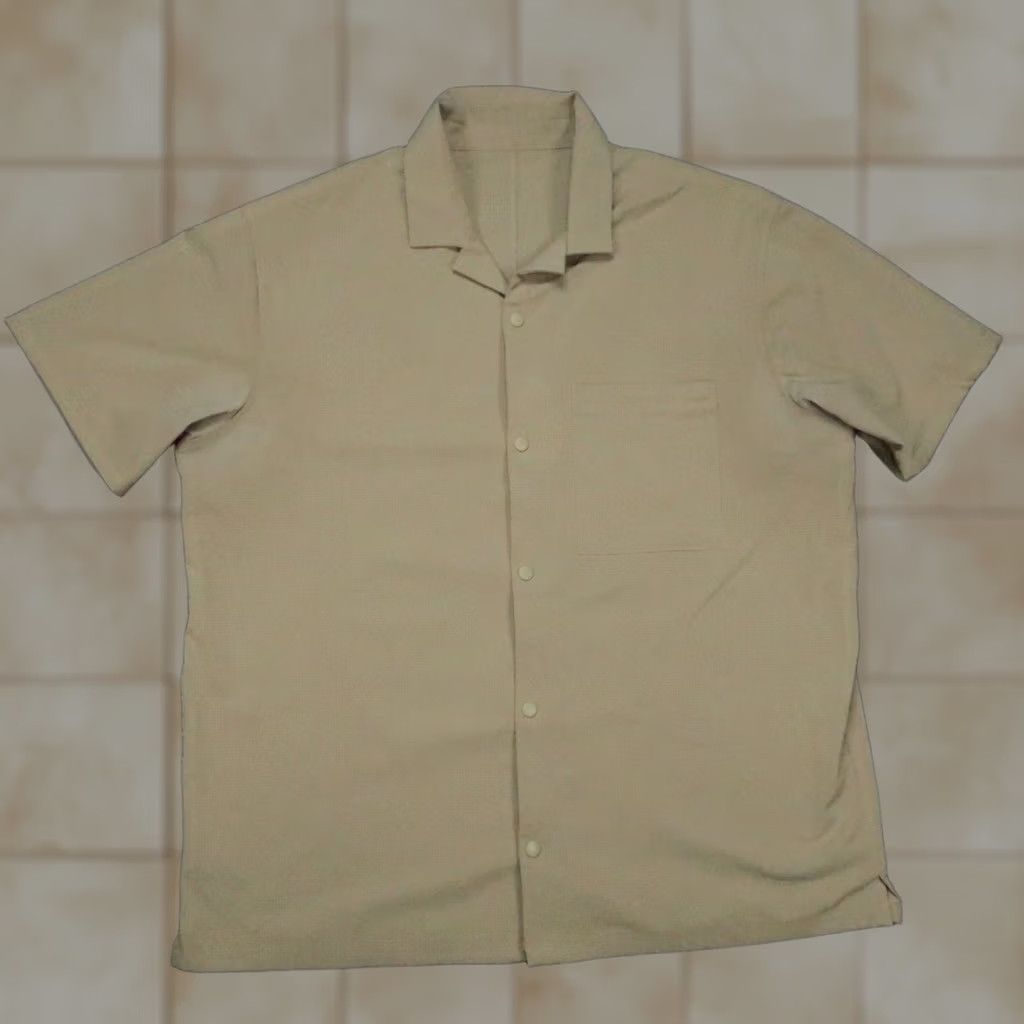 Lululemon Lululemon Shirt Mens XL Beige Ventlight Snap Short Sleeve Button-Up Pockets Moisture Wicking Casual Travel Size US XL / EU 56 / 4 - 1 Thumbnail