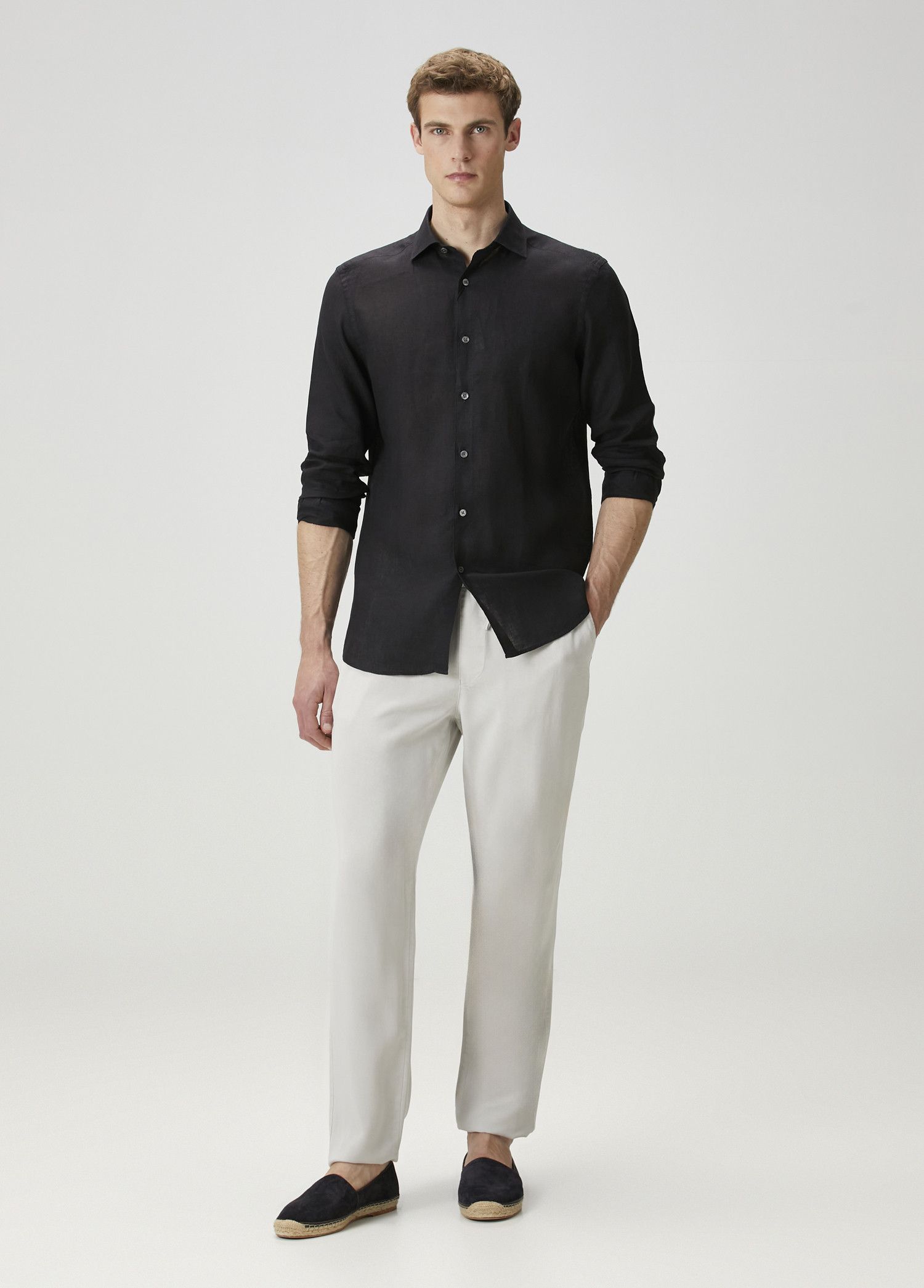 Ermenegildo Zegna ZEGNA 2025 Collection black linen shirt Size Medium Size US M / EU 48-50 / 2 - 2 Thumbnail