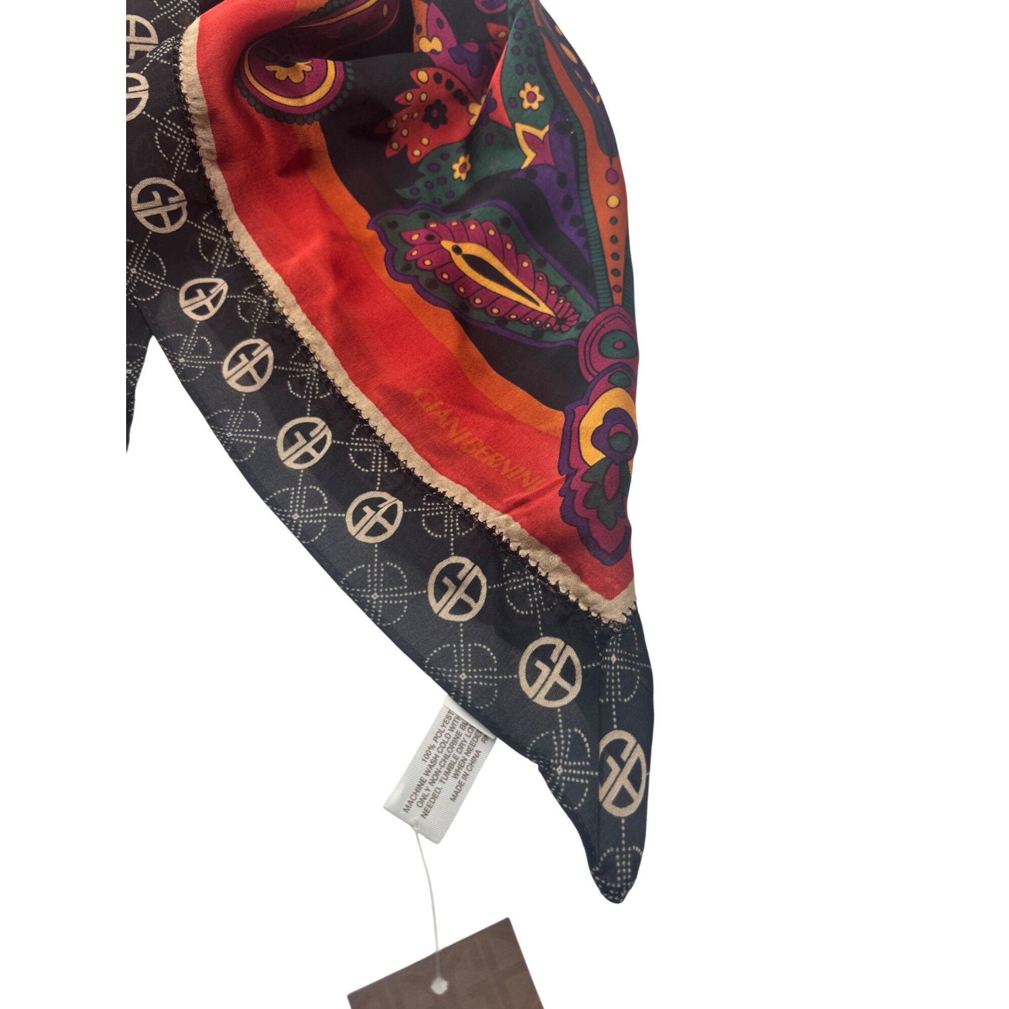 Giani Bernini Giani Bernini Logo Paisley Border Printed Scarf, Black-multi Size ONE SIZE - 10 Thumbnail