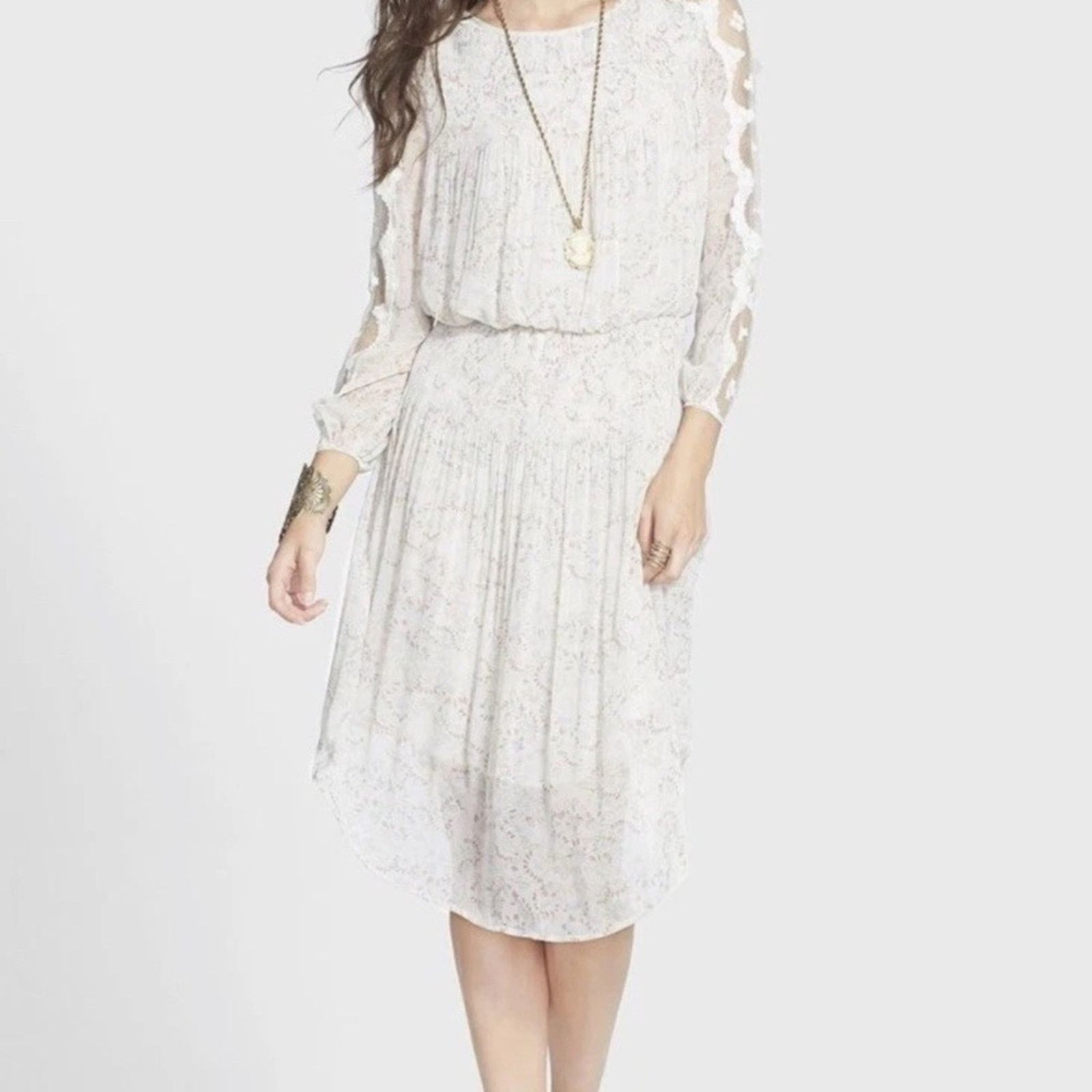 Free People Free People Floral Charolette Chiffon MidiDress Womens Small Size S / US 4 / IT 40 - 3 Thumbnail