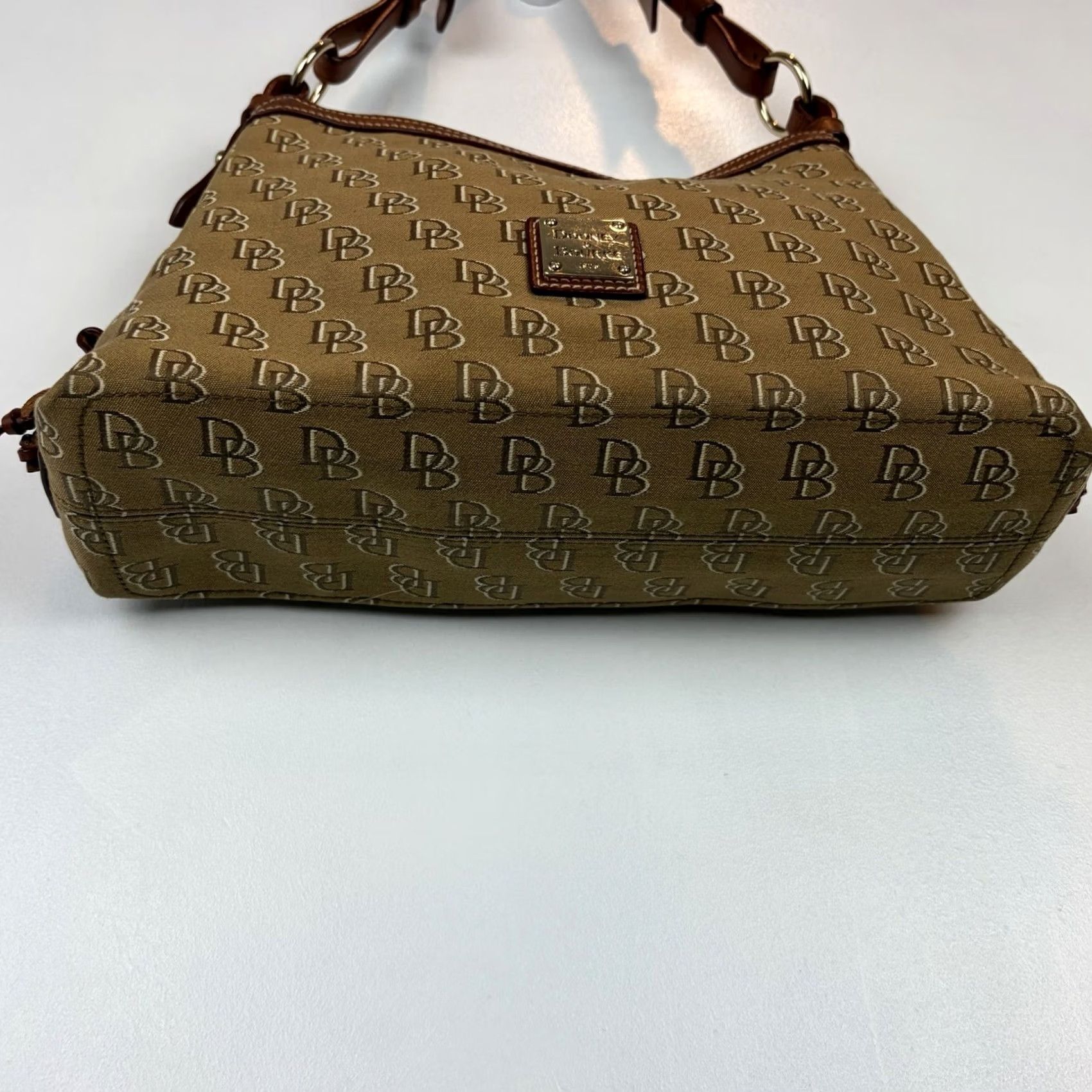 Dooney & Bourke Dooney & Bourke Monogram Hobo Bag Prairie Winds Anniversary Brown Leather Monogram Zipper Bag Women Medium Size ONE SIZE - 7 Thumbnail