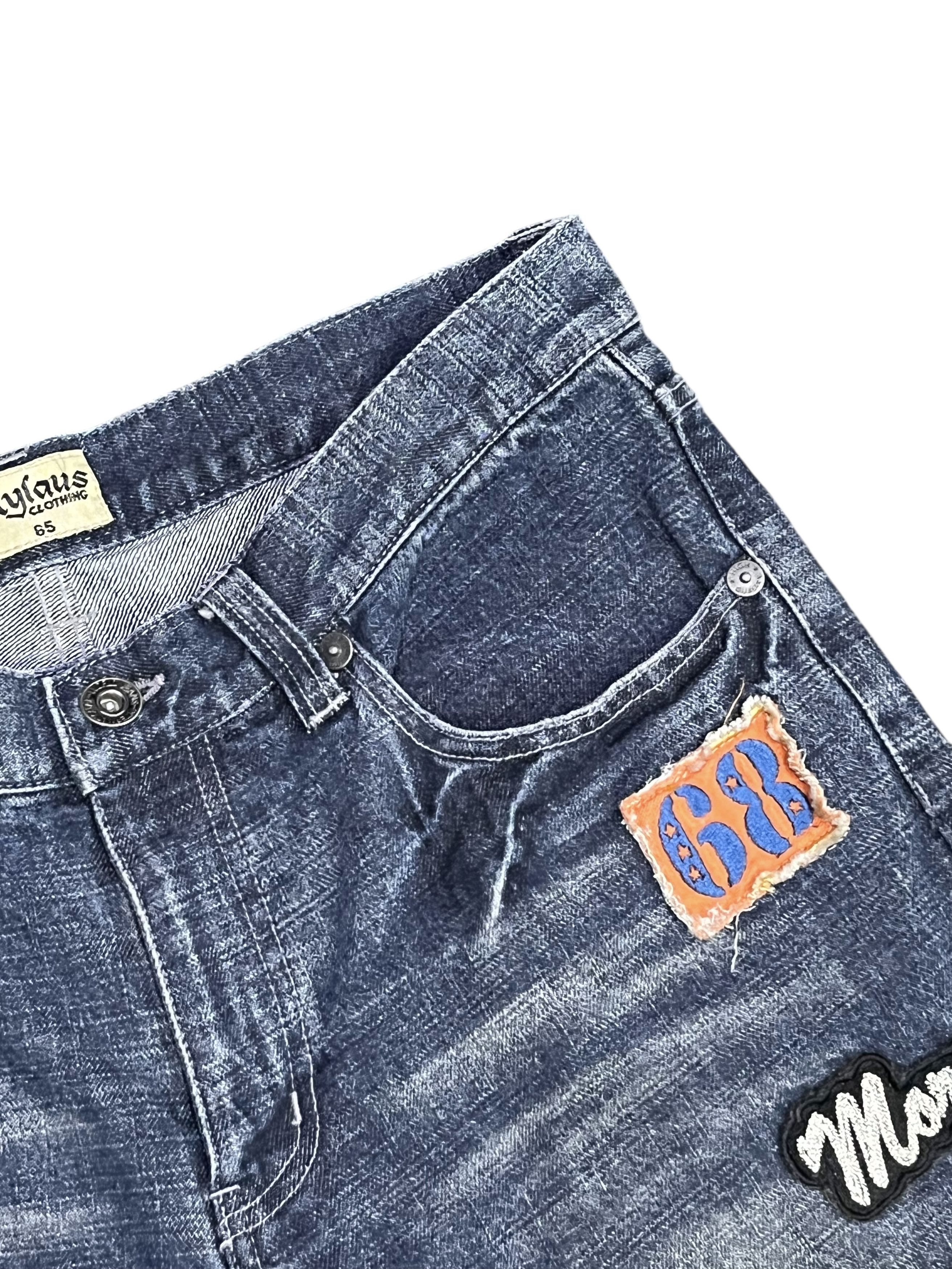Japanese Brand 💀Vintage NYLAUS Released Hem Punk Patches Shorts Size US 31 - 6 Thumbnail