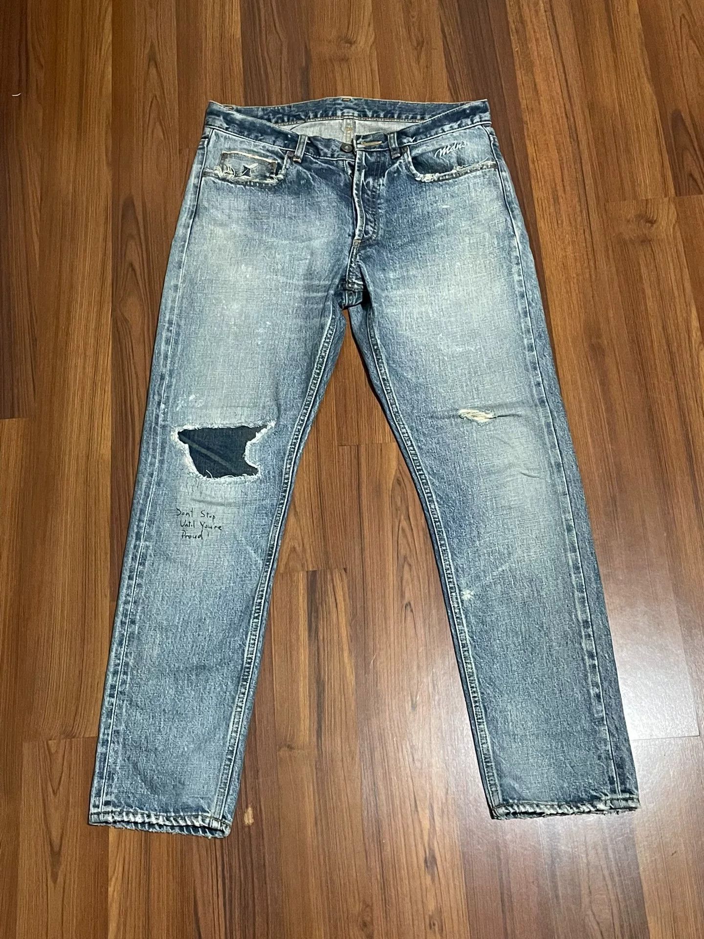 Madness MADNESS 17SS Made in Japan Distressed Jeans Size US 31 - 1 Thumbnail
