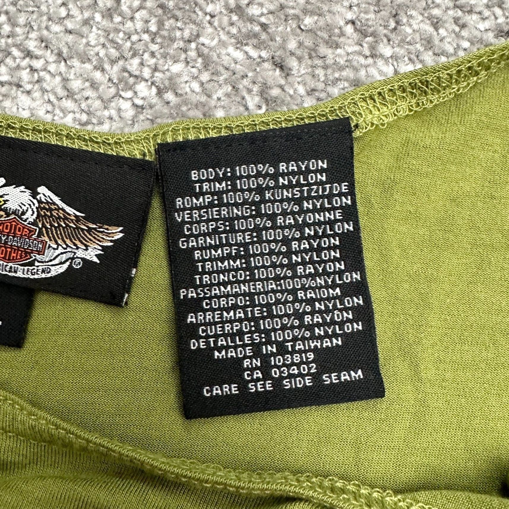 Harley Davidson VINTAGE Harley-Davidson Tank Top Shirt Juniors Large Green Sequin 90s Motorcycle Casual Womens Size L / US 10 / IT 46 - 5 Thumbnail