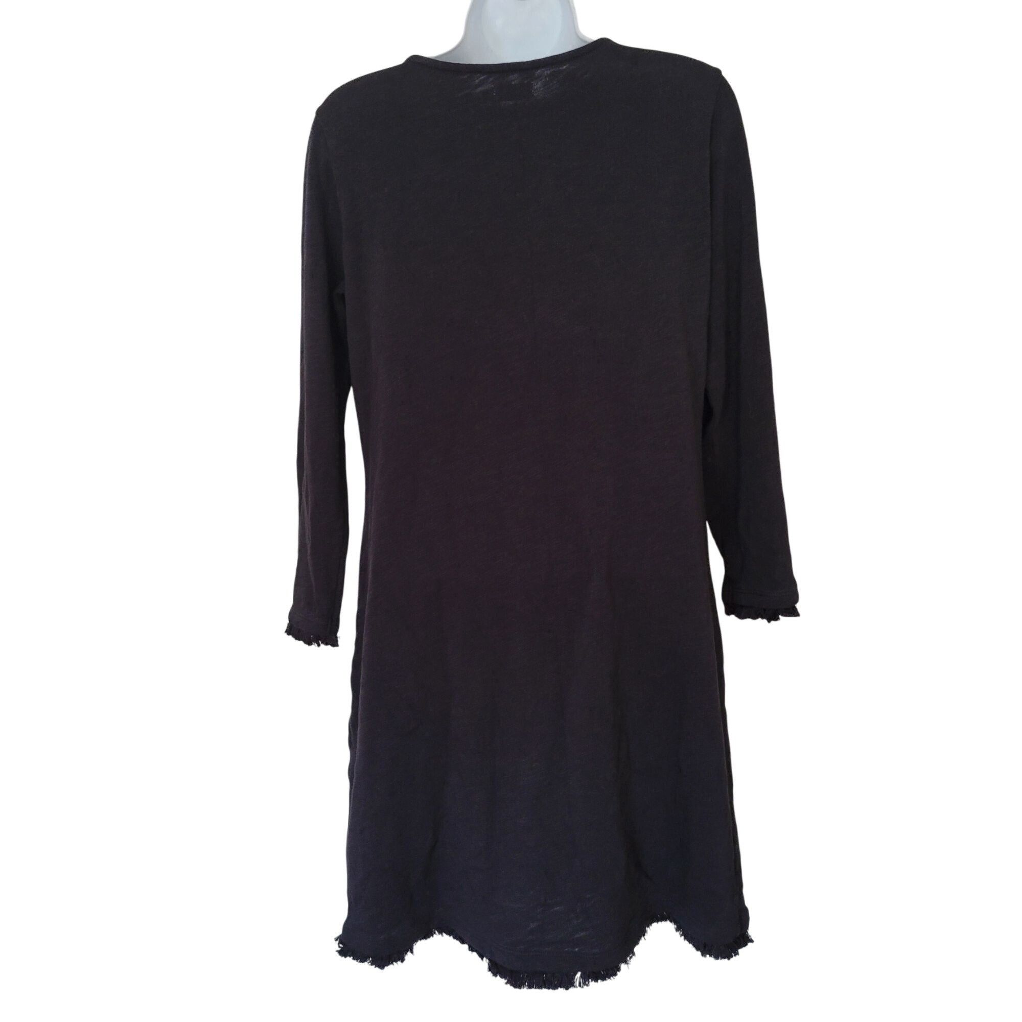 Vintage Spartina 449 Black MILA Fringe Dress Boat Neck Size S / US 4 / IT 40 - 4 Thumbnail