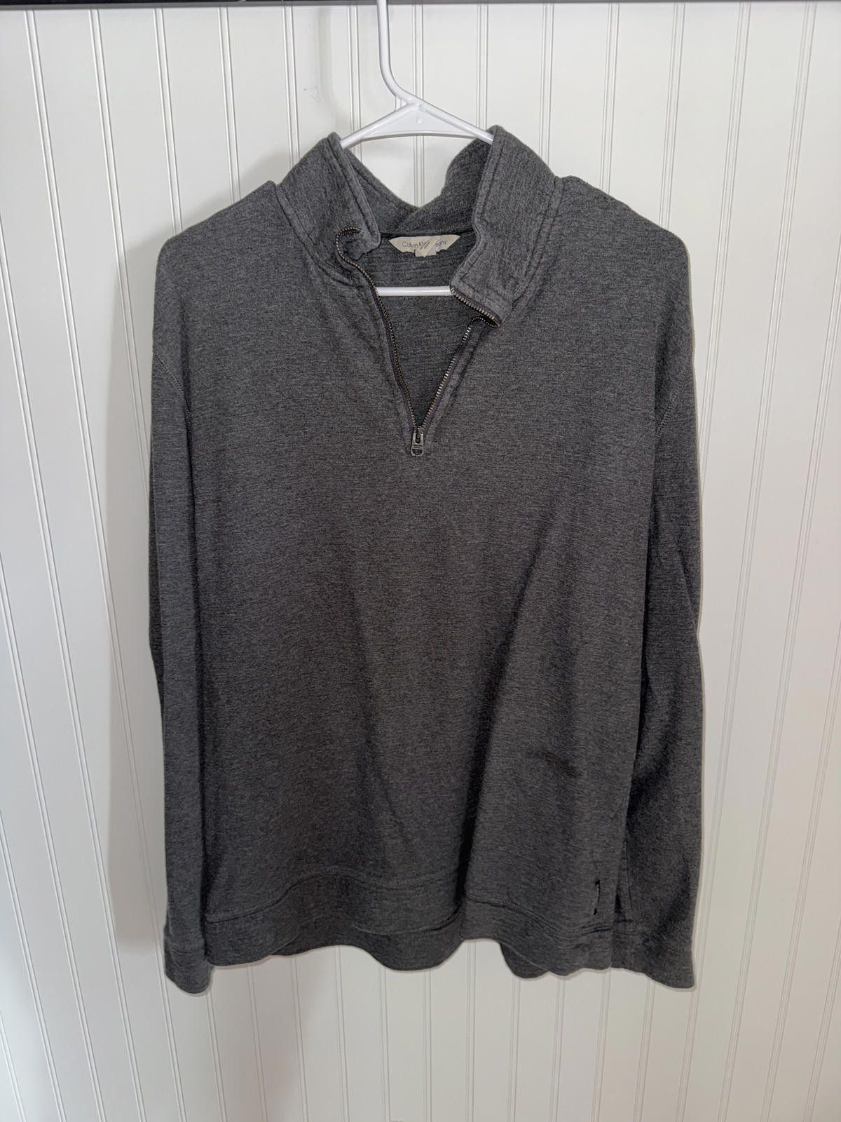 Calvin Klein Calvin Klein Gray Quarter Zip Pullover Sweater Size US L / EU 52-54 / 3 - 1 Thumbnail