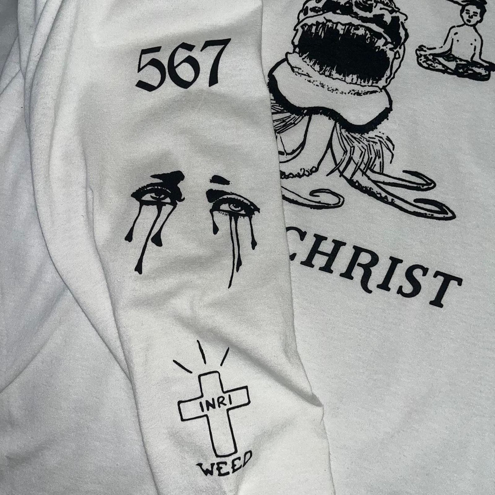 Other Slug christ "TRUE FACE OF GOD" white longsleeve Size US L / EU 52-54 / 3 - 3 Thumbnail