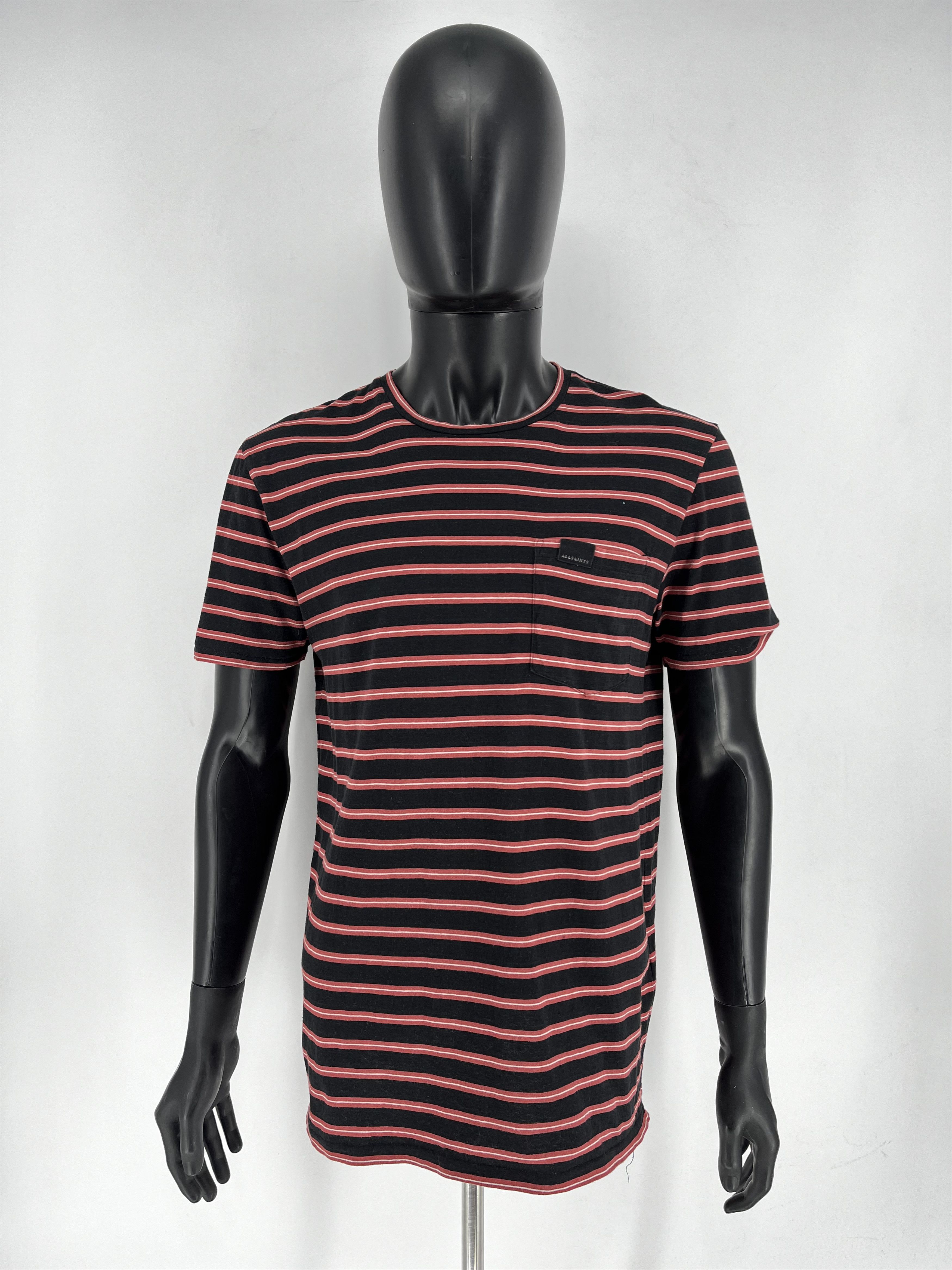 Allsaints Vintage Y2K Allsaints Striped T-shirt luxury Sportswear Sz L Size US L / EU 52-54 / 3 - 2 Thumbnail