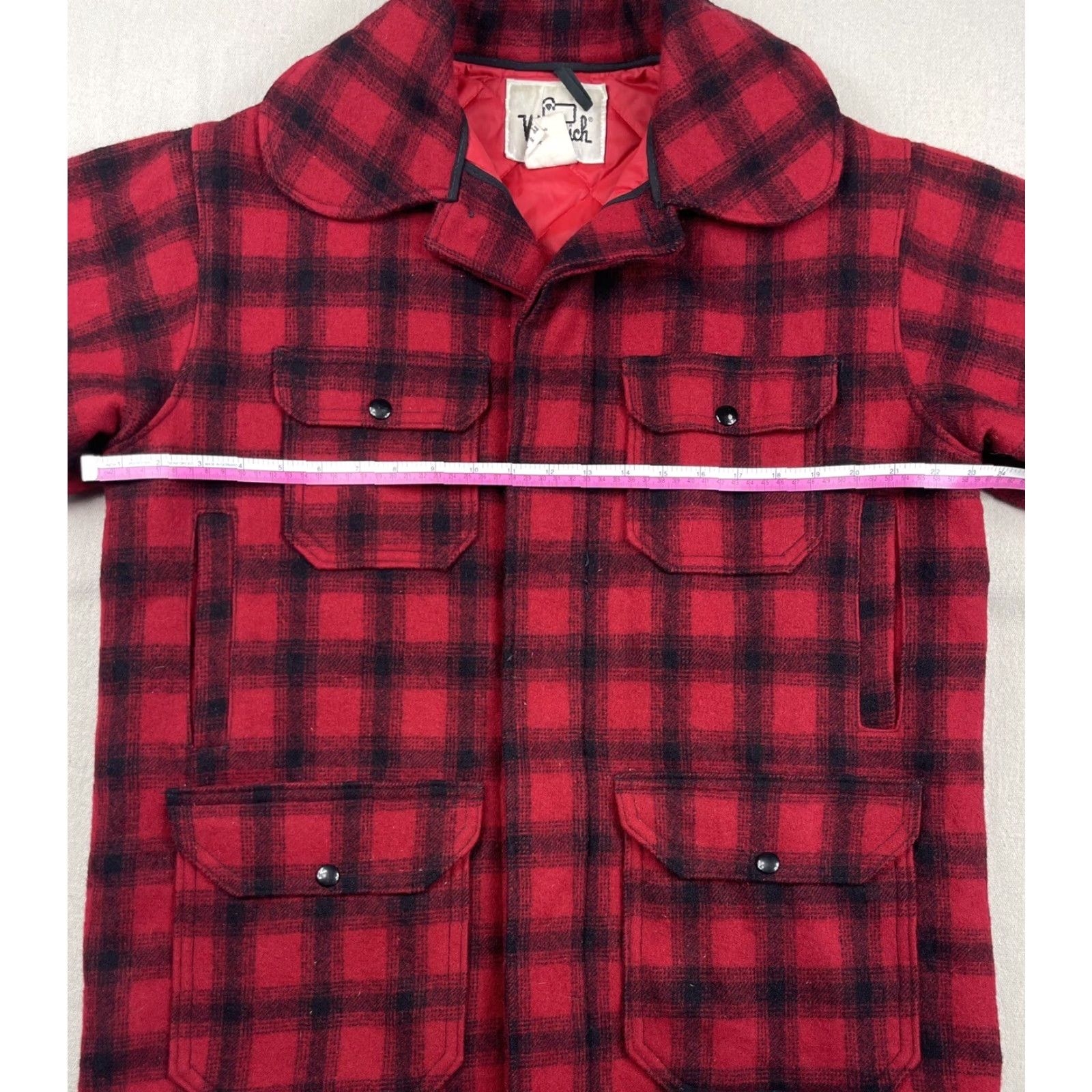 Vintage VINTAGE Woolrich Hunting Jacket Coat - Buffalo Plaid Wool Mackinaw, Quilted Lined, Button Closure, Men, Size 40, Red, Outdoor Winter/Casual 40 Mens Size US XXS / EU 40 - 5 Thumbnail