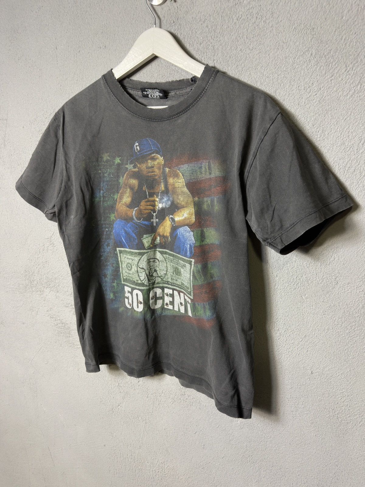 50 Cent × Rap Tees × Vintage 00s Y2K VTG 50 Cent Rap T Shirt Tee Size US M / EU 48-50 / 2 - 2 Thumbnail